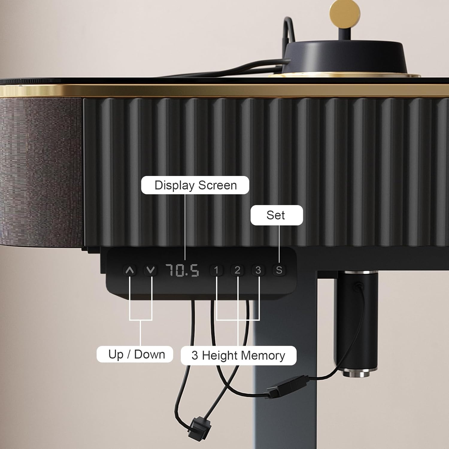 Lartis Office Desk, Electric Computer Lift Table Standing Desk with Drawer Charging USB Port, Home Office Laptop Table with Drawer (Black, 29.5" H x 50" W x 23" D)