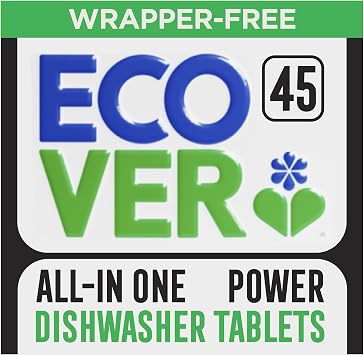 Ecover Power Dishwasher Tablets, Mandarin & Lemongrass, 45 Tablets