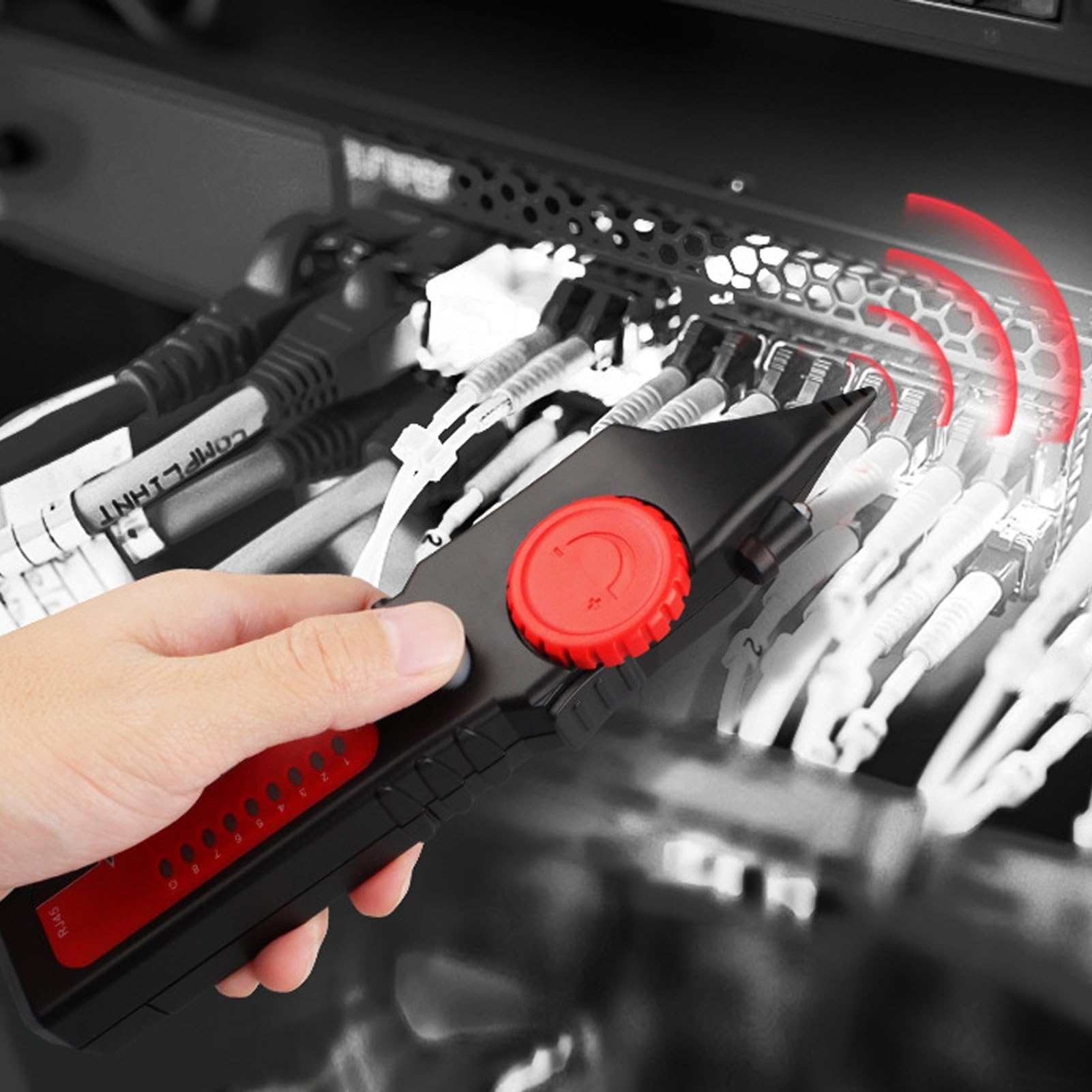 Kabelsuchgerät Digital mit Tongenerator für Telefonleitungen LAN Kabel - Berührungslos Ortungsgerät für Wände Decken für profi Elektriker Set