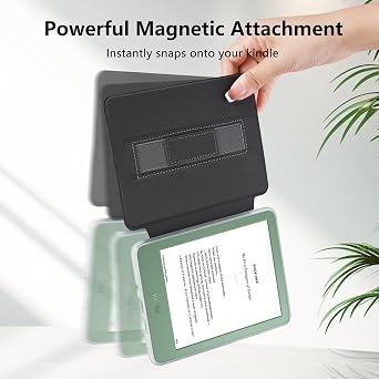 MOROCK Detachable Magnetic Case for All-New 6 Kindle(11th Generation,2024/2022 Release), Slim and Lightweight PU Leather and PC Clear Back Cover with Hand Strap, Auto Wake/Sleep, Oat Coffee