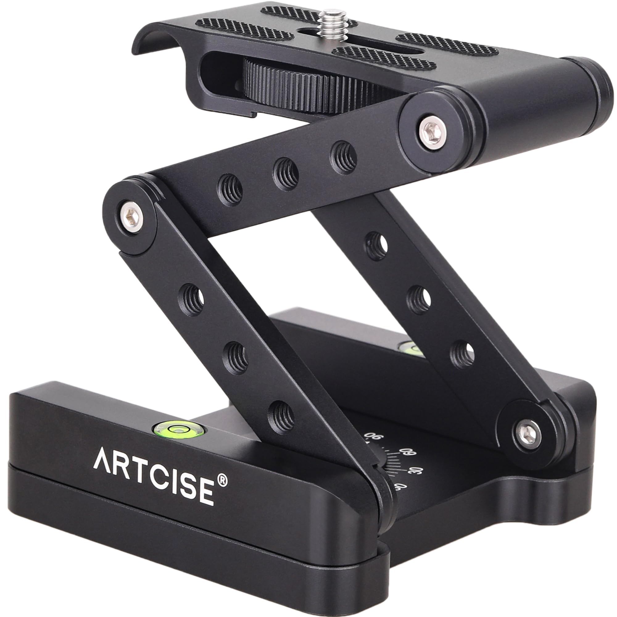 Z Flex Tilt Tripod Head ARTCISE CNC Aluminum Alloy All Metal Flexible Folding Z Pan 360° Horizontal Rotation Panoramic Tripod Mount for Canon Nikon Sony DSRL Camcorder Slider Max Load 6.61lb/3kg