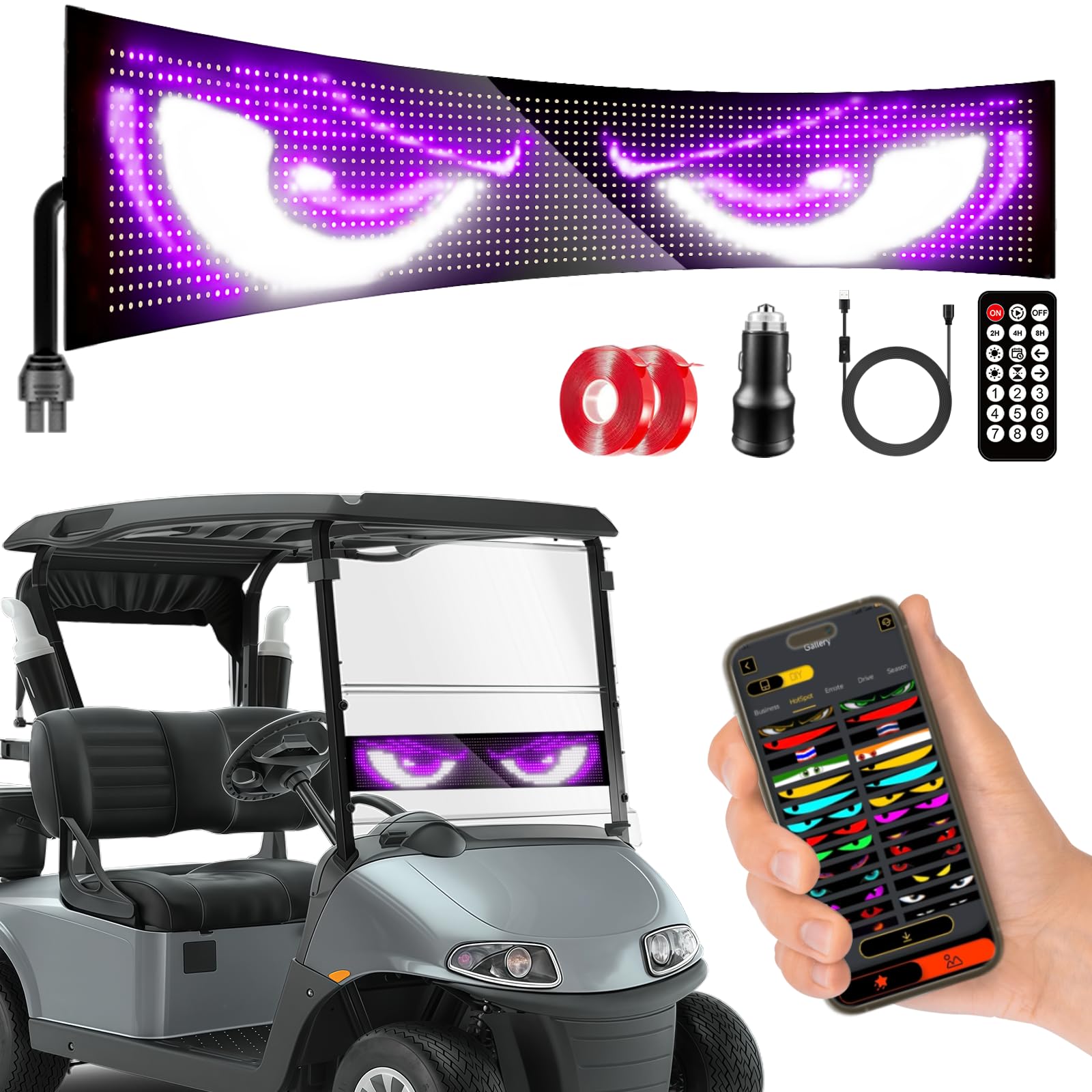 Señal LED para coche de 90x19 cm pantalla luminosa de 1 unidad para vehículos 8