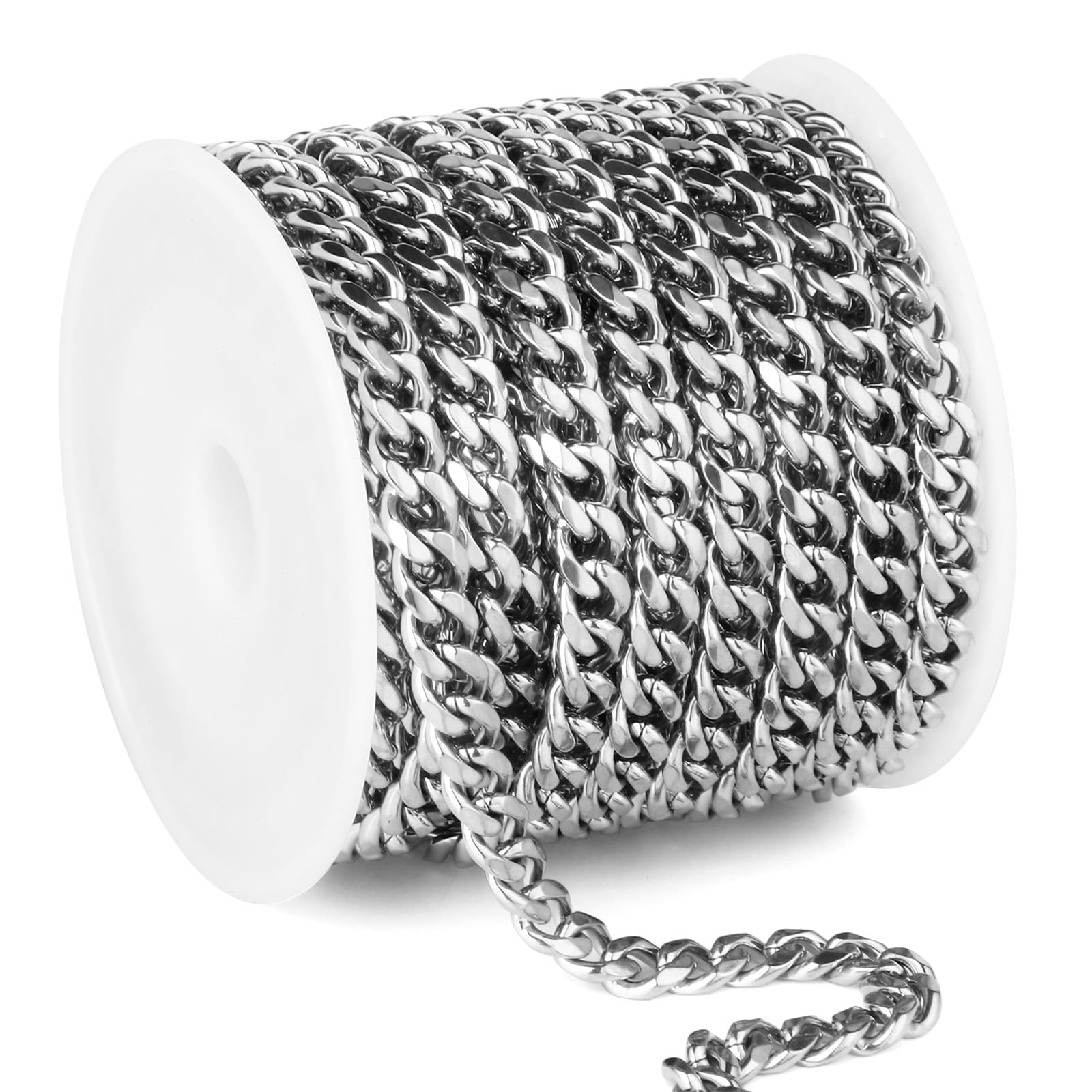 Amazon.com: 16.5FT Stainless Steel Cuban Chain Roll 6MM Width