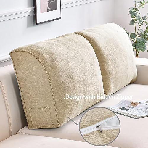 Miniatura 6 de Almohada de cuña para cabecero de lectura, para sentarse en la cama, cojín triangular para respaldo, soporte lumbar y espalda, almohadas tapizadas