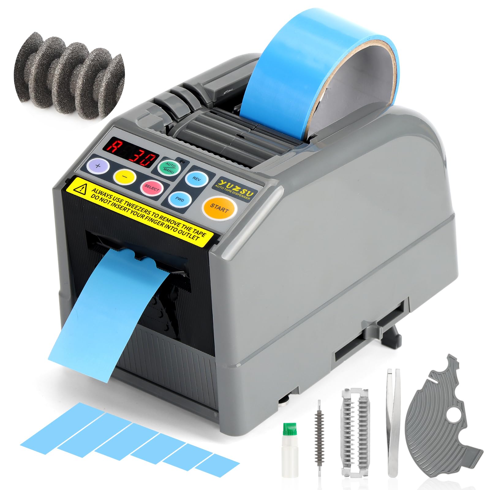2026 Verbesserte Keramik-Rollenschneidemaschine, Halbautomatischer Klebebandspender (6–60 mm Breite, 5–999 mm Länge) für Versand, Büro, Bastelarbeiten und Haushalt
