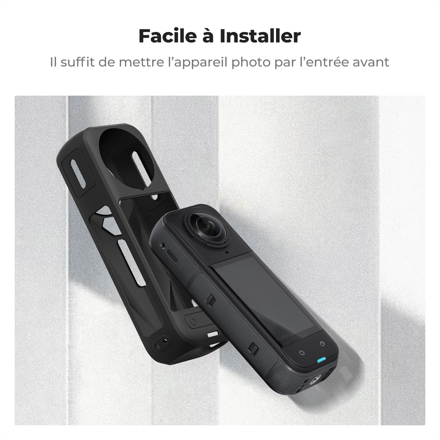 K&F Concept Coque de Protection et Bouchon d'objectif en Silicone pour Insta360 X5