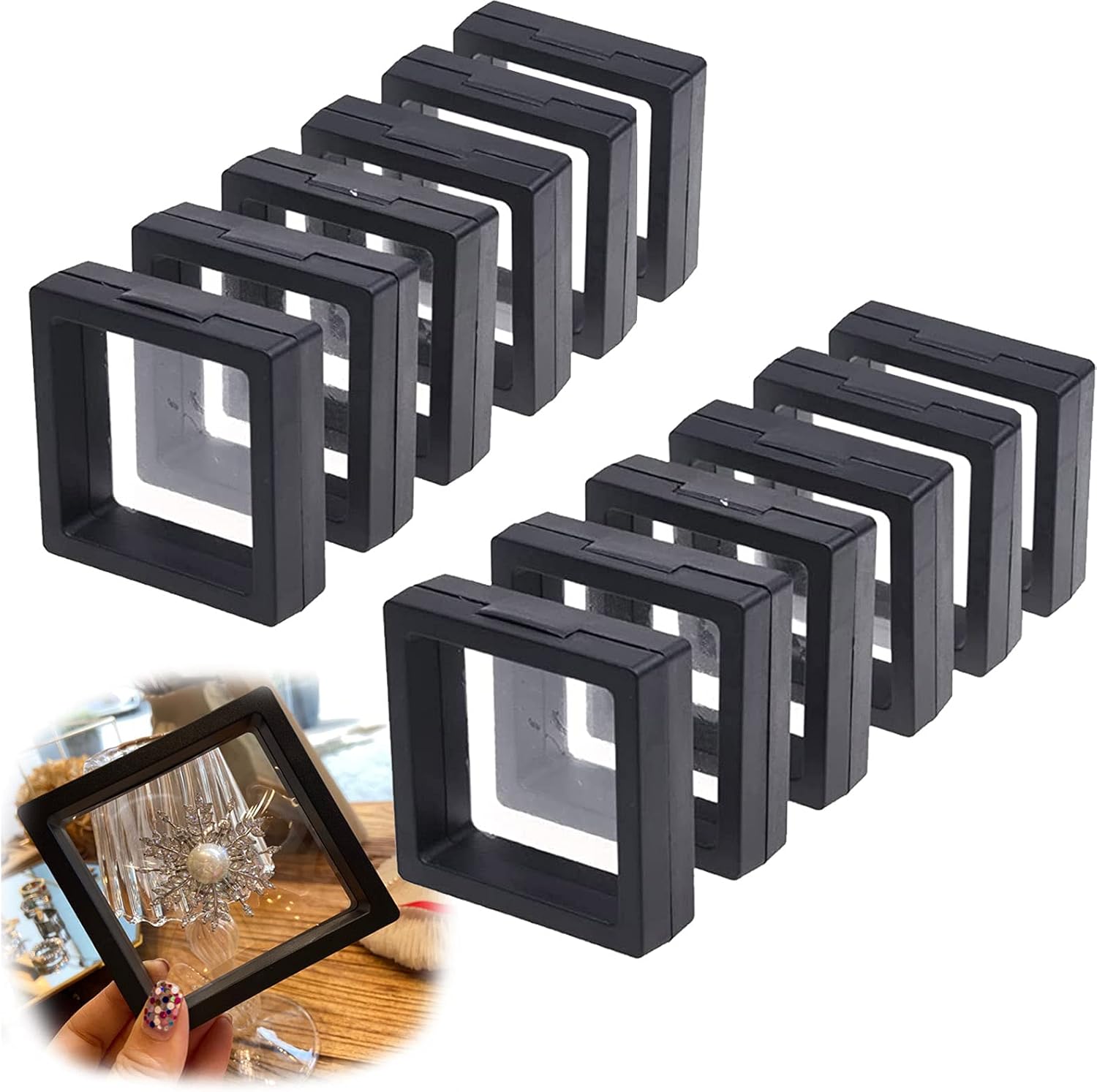 G/S Pack of 12 Coin Display Box Coin Stand Holder Coin Box Jewellery