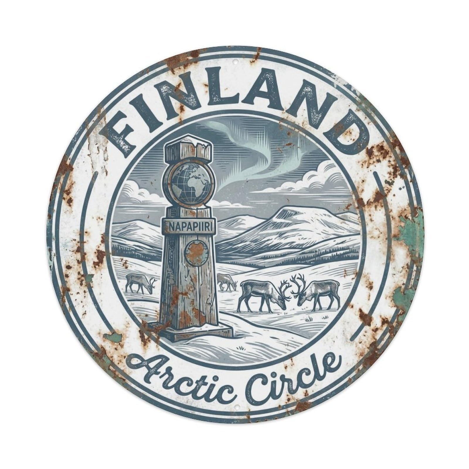 Vintage Travel Finland Northern Metal Tin Sign