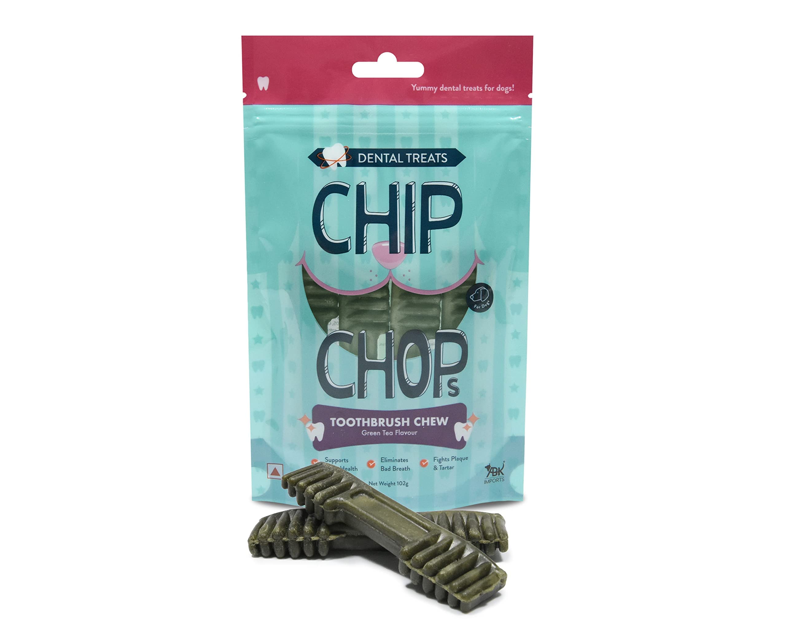 Chip Chops Dog Treats Tooth Brush Chew Stix - 102g, (Green Tea Flavor) | Fresh Breath, Training | Suitable for All Breeds of Dog - Sold by Foodie Puppies with Free Key Ring (B0BQMXBRSH) Amazon Price History, Amazon Price Tracker