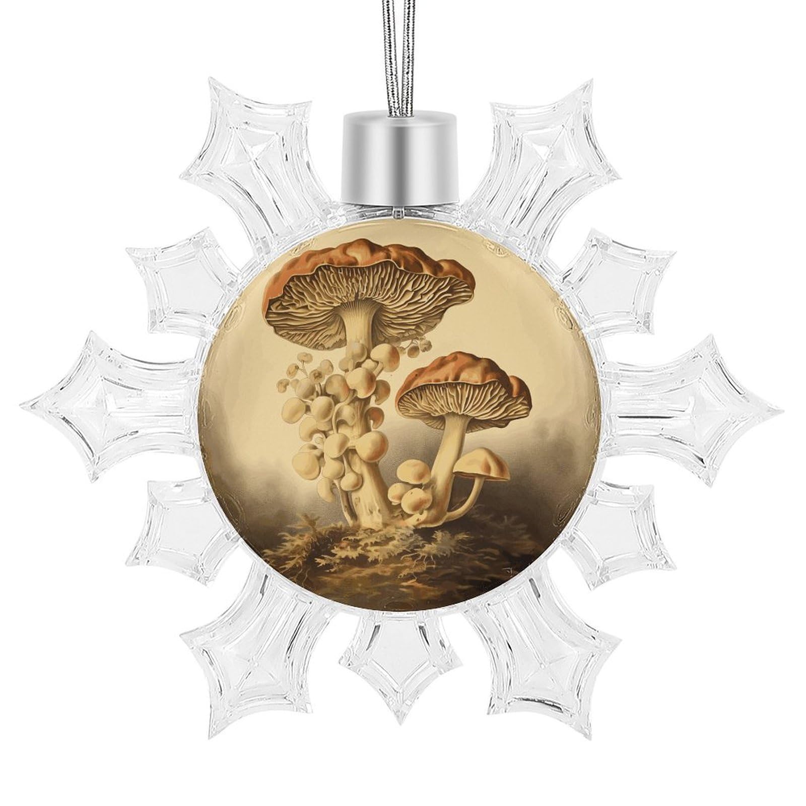 Vintage Mushrooms Snowflake Decorations,Christmas Decorations，Christmas Indoor Winter Wonderland Decor，Hanging Ornaments for Xmas Tree Winter New Year Party Supplies