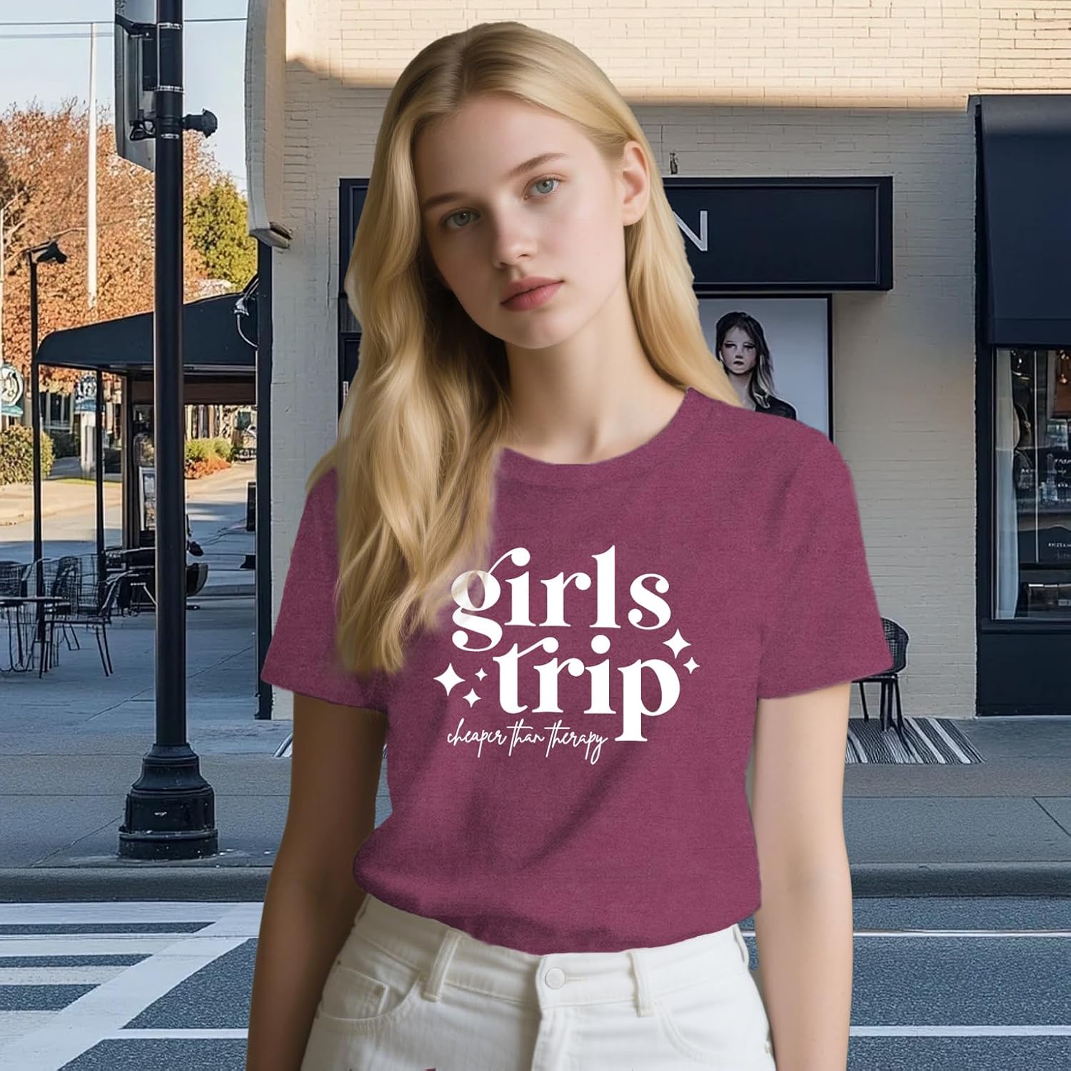 Girls Trip Shirts for Women Travel Besties Tshirt Trip Cheaper Than Therapy Tee Tops - Image 2