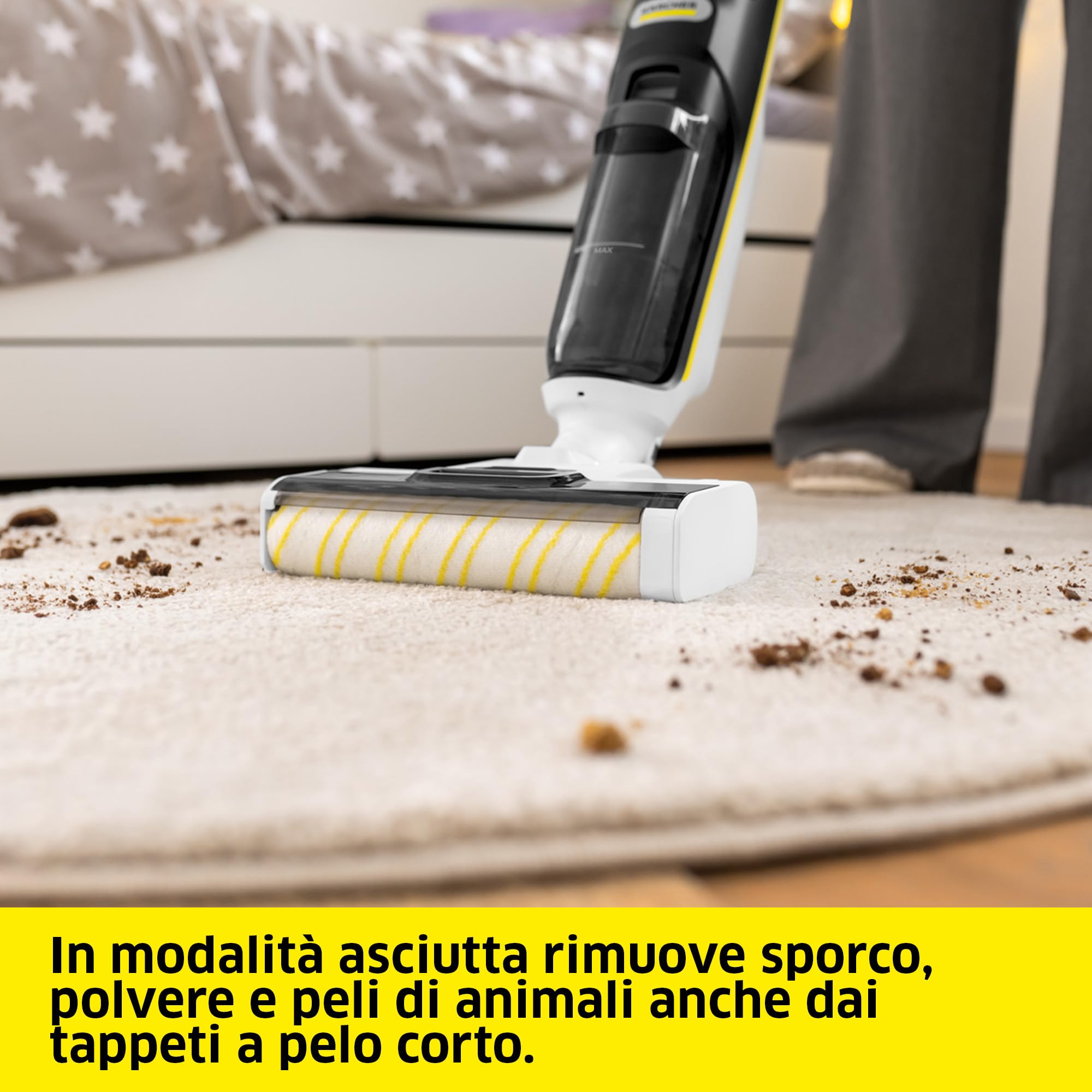 KÄRCHER Lavapavimenti FCV 4 Dry Extra, 3 modalità di pulizia: aspira, lava e asciuga, durata batteria: circa 45 min, superficie coperta: circa 200 m², stazione di pulizia, ricarica e asciugatura