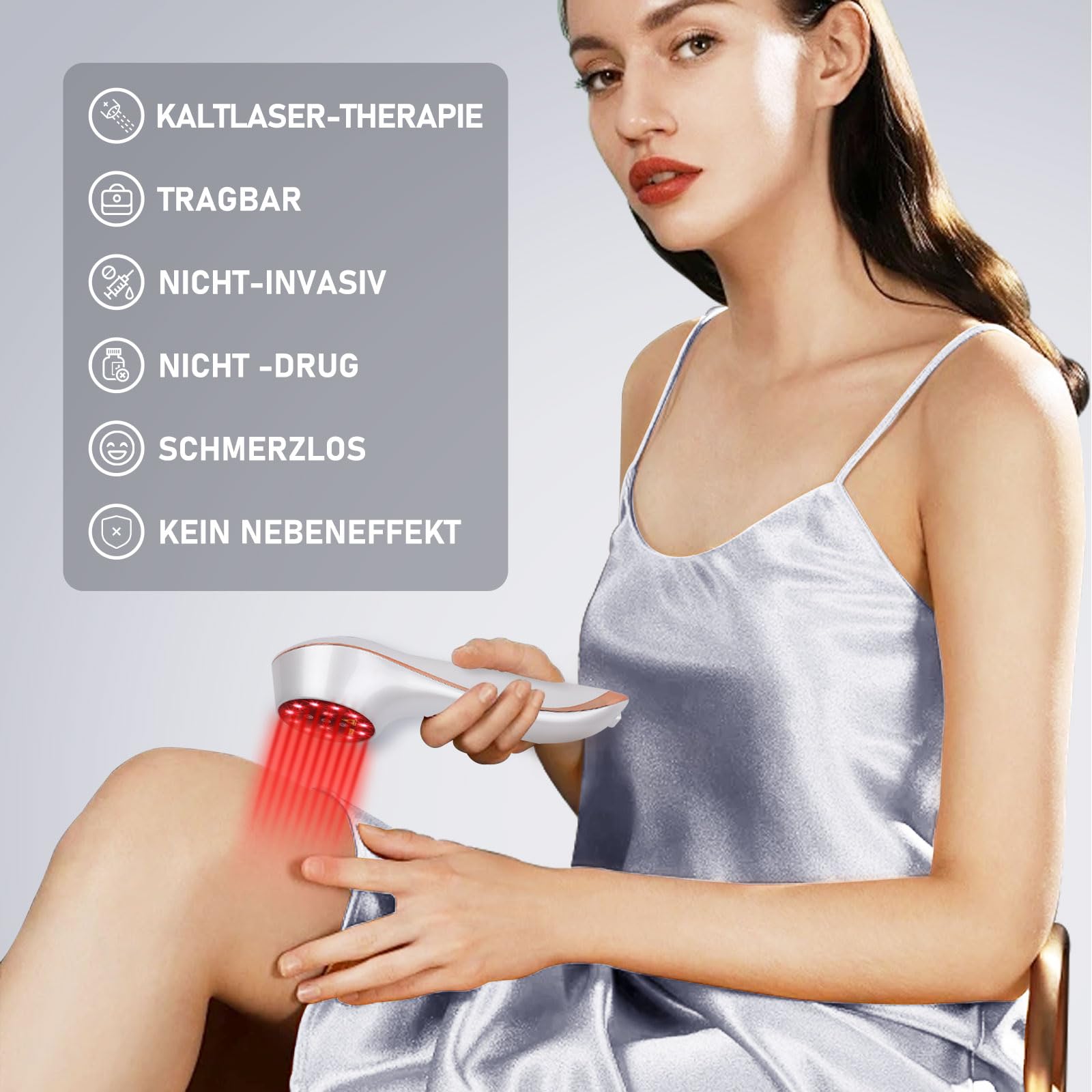 LLLT Cold Laser Therapie Gerät mit Magnetabdeckung, Rotlichttherapie für Gelenk und Muskelschmerzlinderung mit 808nm & 650 nm, Handheld Nähe der Infrarot Lichttherapie für Haustier Hunde Katzen, Weiß