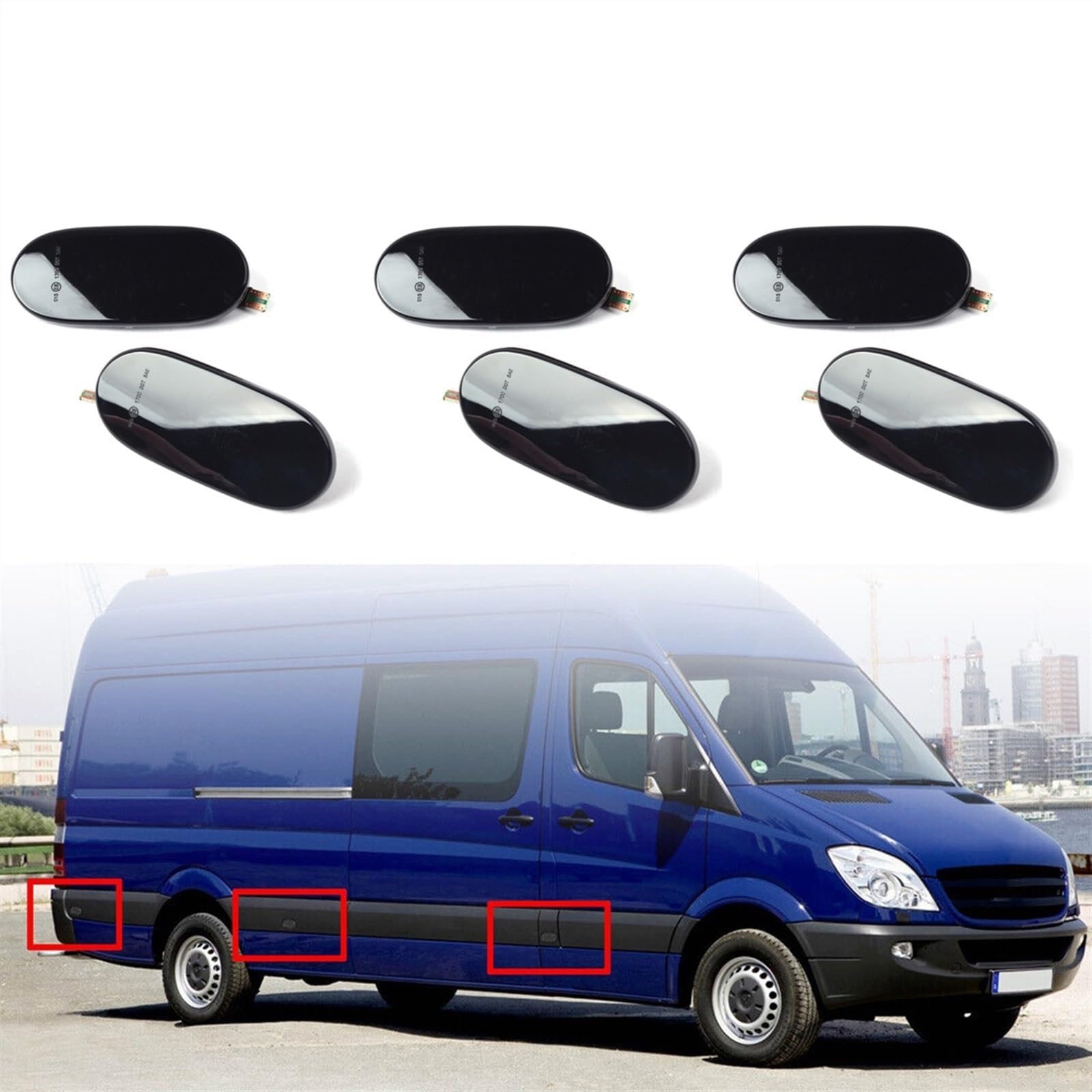 Elevador Modificado, Ahumado Brillante, Negro, Amarillo, Azul y Amarillo, Blanco y Amarillo. Luz de señal de Giro LED dinámica, luz Intermitente secuencial en el Espejo retrovisor