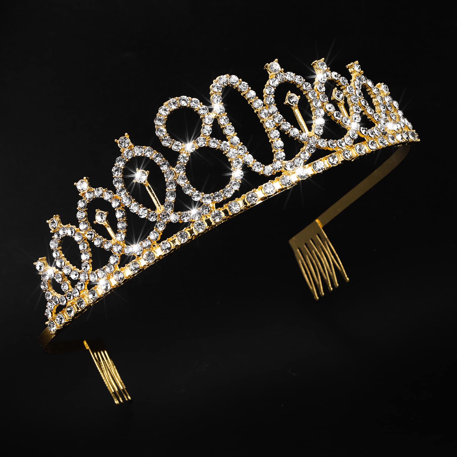 Kit 80&deg; Compleanno Donna - Corona E Fascia "80&amp;Favolosa" Con Strass | Decorazione Festa In Oro Rosa