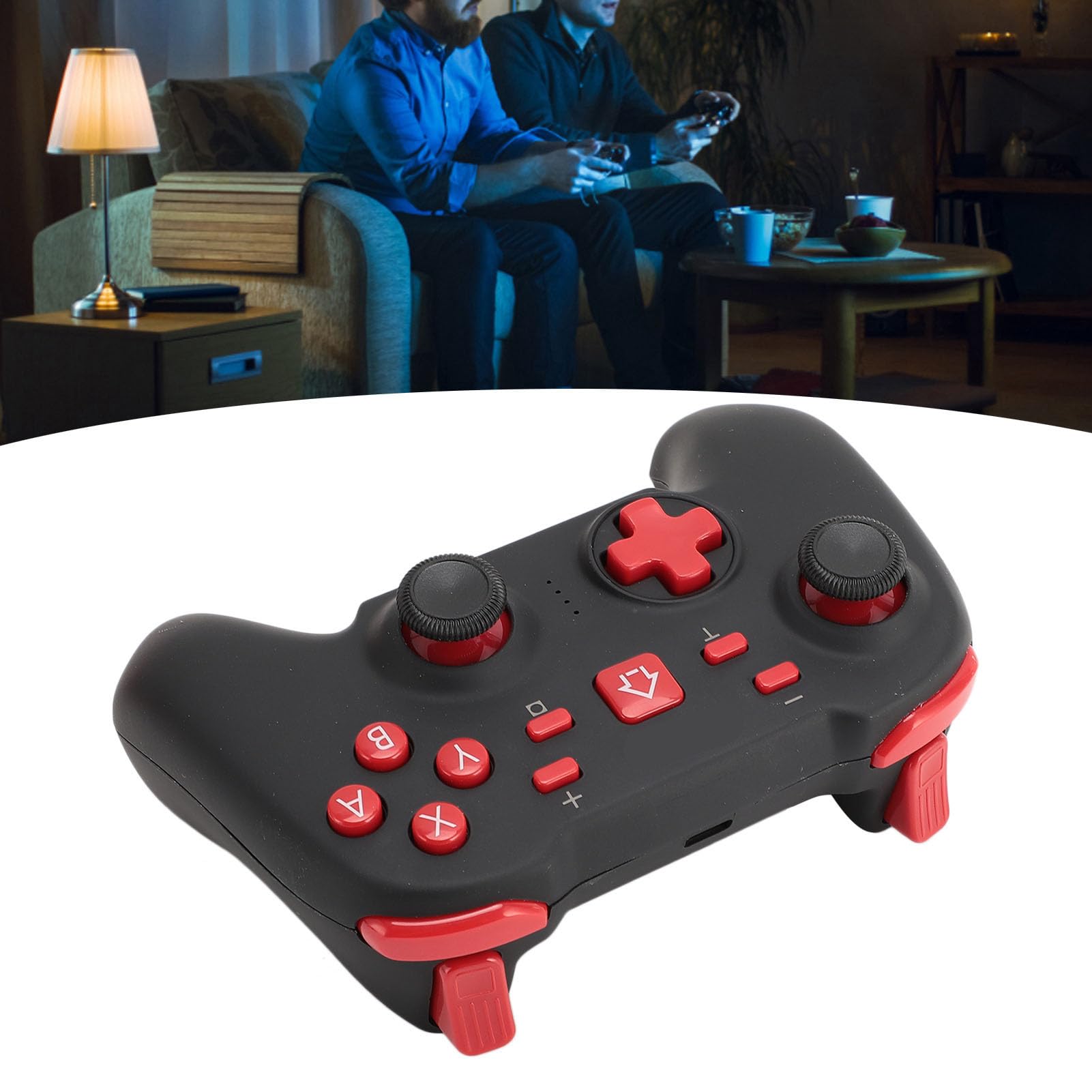 Yanmis Controller di Gioco, Controller Wireless Ricaricabile con Giroscopio a 6 Assi, Un Tasto di Attivazione, Automatico, Turbo, Vibrazione, Controller di Gioco Bluetooth 5.0 per
