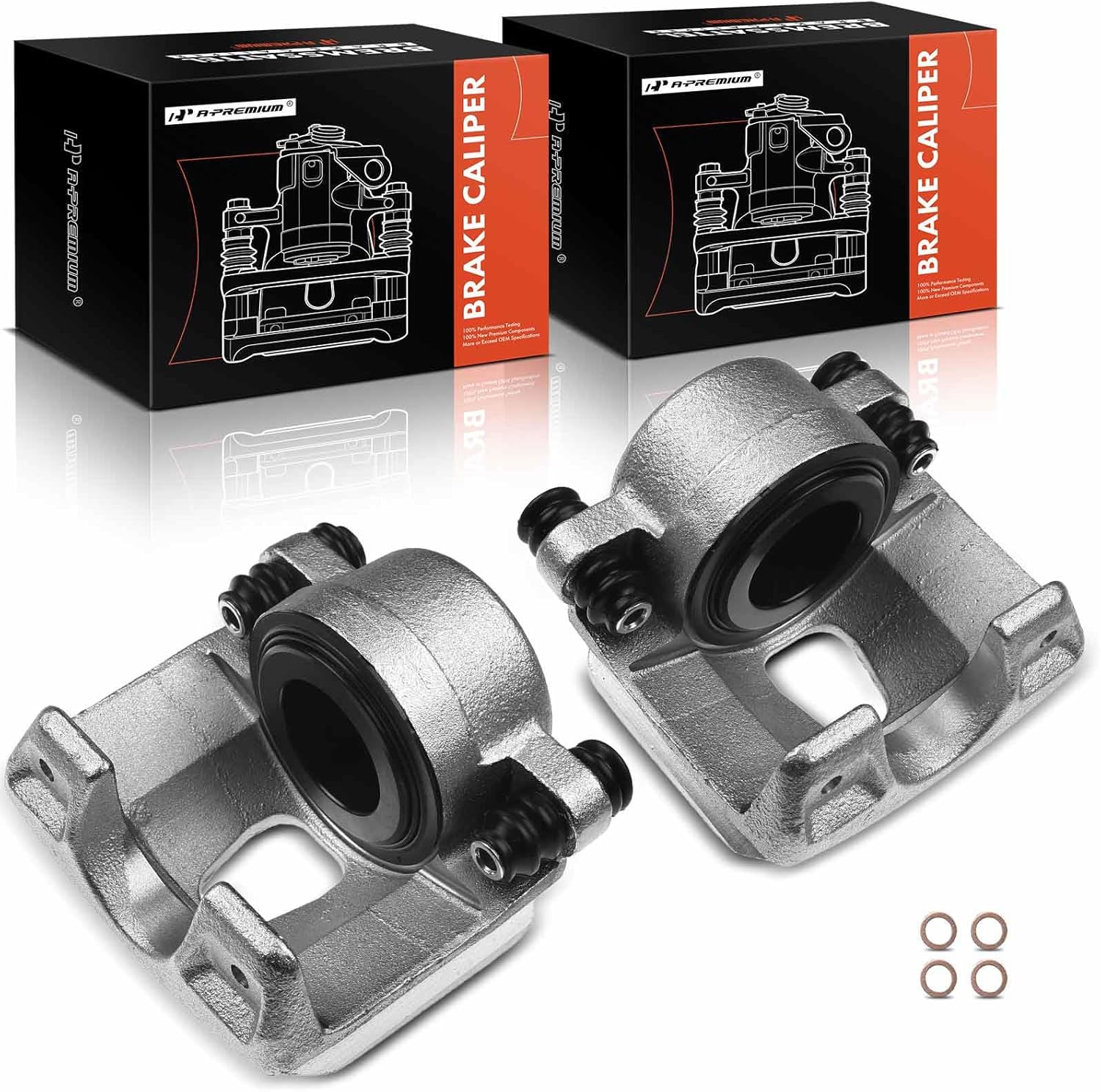 A-Premium Disc Brake Caliper Assembly Without Bracket Compatible with Select Ford Models - For F-150, For Bronco, E-150 Club Wagon, E-150 Econoline, Econoline,1994-2003 - Front Driver and Passenger