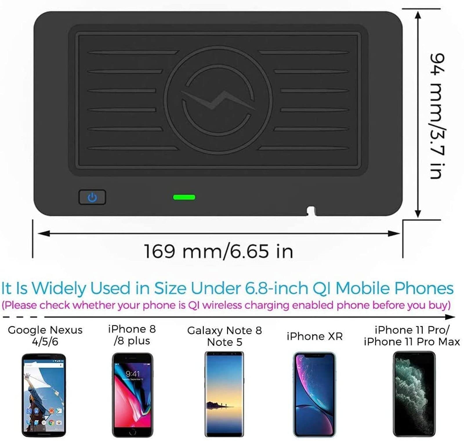 Bezprzewodowa ładowarka samochodowa kompatybilna z 3 serii G20 2019-2021 panel akcesoriów do konsoli środkowej płyta ładująca telefon komórkowy 10W Qi Quick Charge Pad
