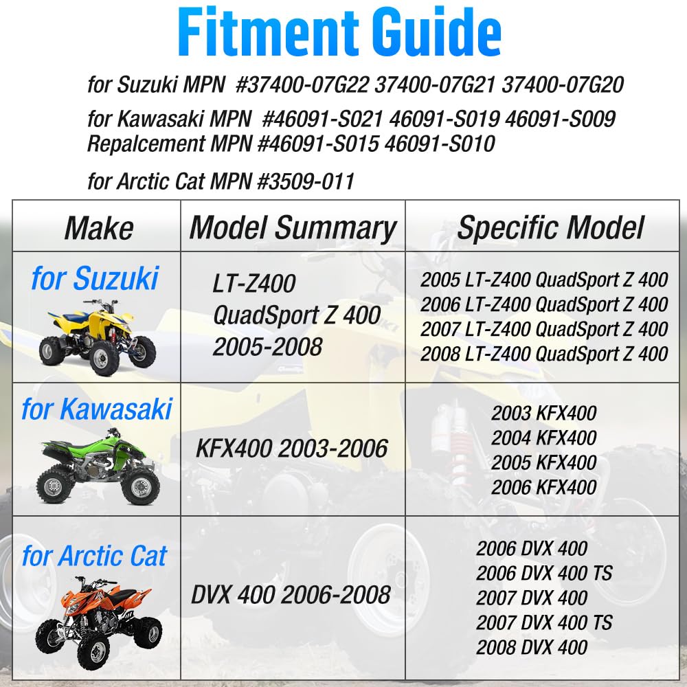 Interruttore manubrio sinistro adatto per Suzuki LTZ 400 QuadSport Z 400 2005-2008 per Arctic Cat DVX 400 2006-2008 per Kawasaki KFX 400 2003-2006