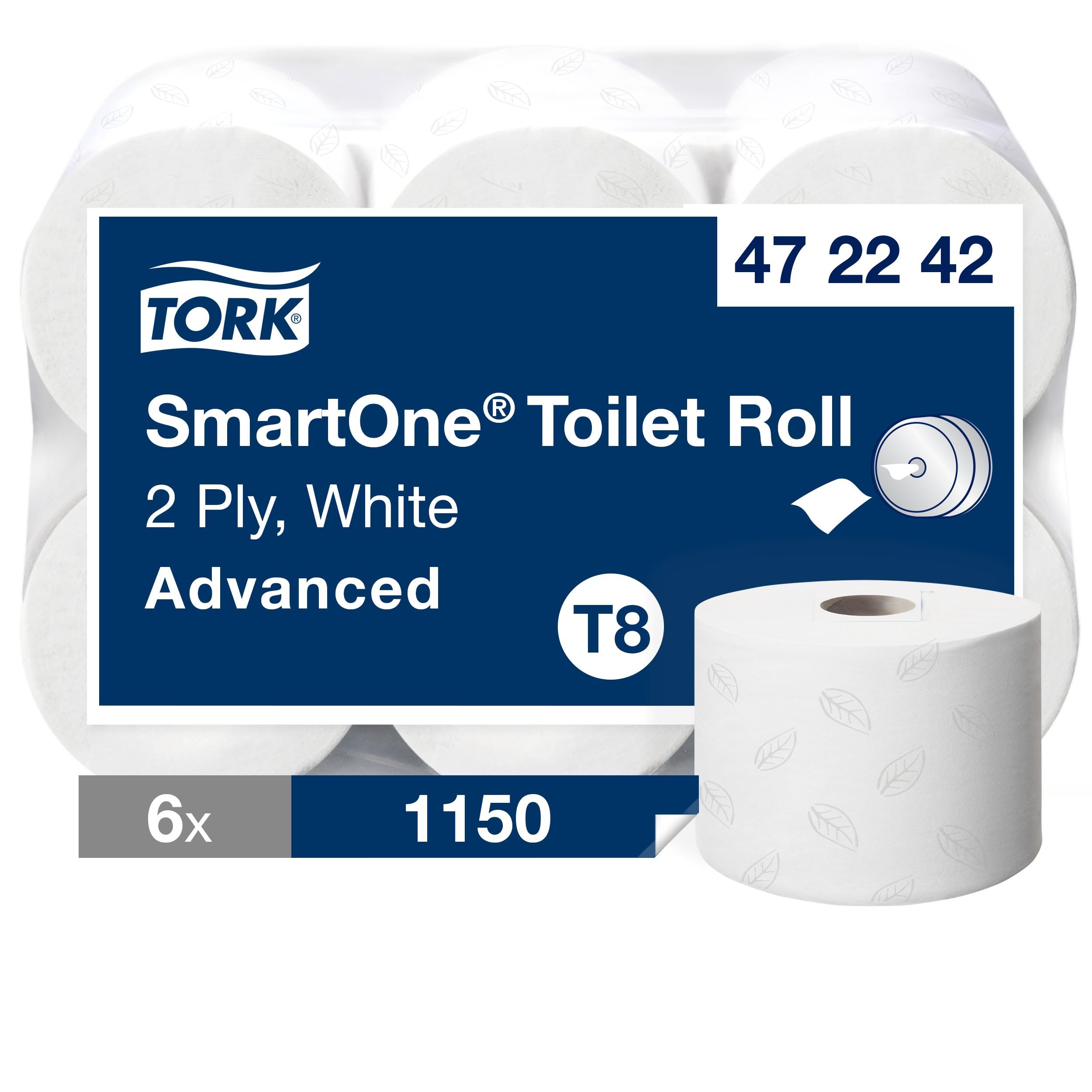 Tork T8 Smartone Toilet Roll 2-Ply 1150 Sheets (6 Pack)