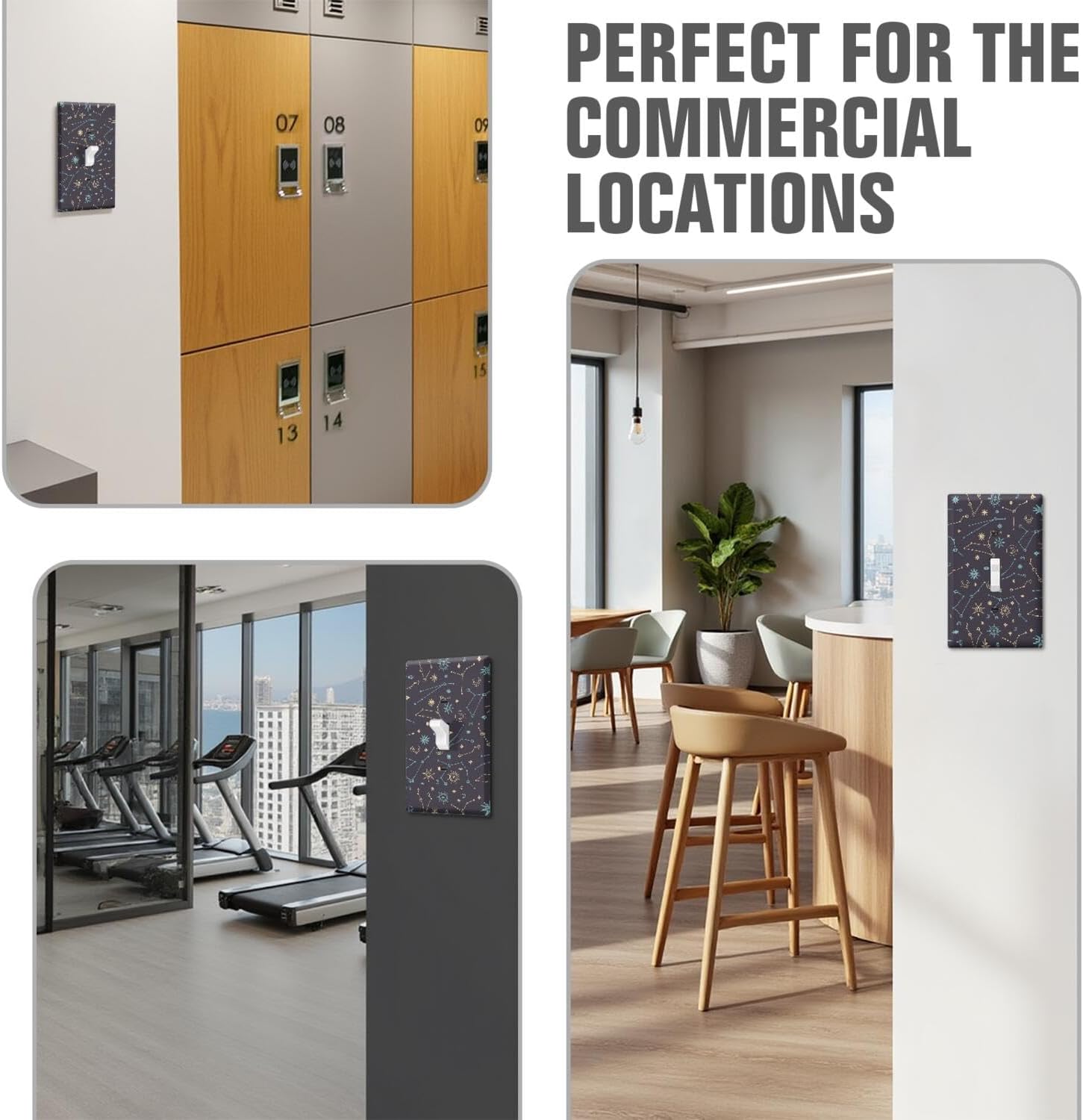 Starry Night Sky Single Toggle Light Switch Plates Outlet Covers Decorative Electrical Wall Plate Receptacle Switchplate Decorate Plug Cover For Bathroom Kitchen 4.5 * 2.80 Inch