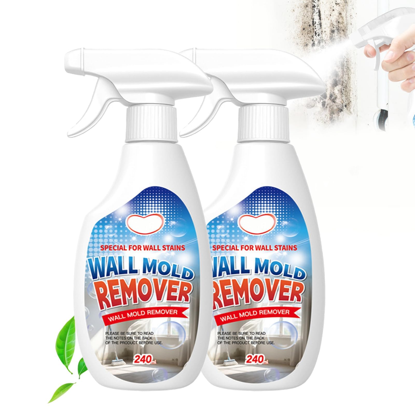 BTDECLAR Highly Effective Removal Spray, 2026 Upgrade Wall Cleaner Spray, Wall Remover Multi-Surface Cleaning Solution, Dirt, Dust And Stain Remover, for Wood,Tile,Fabric,Bathrooms,Kitchens (2pcs)