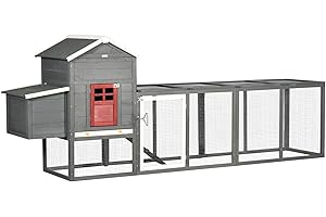 PawHut 118" Large Chicken Coop for 5-6 Chickens