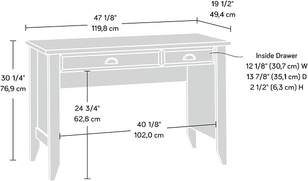 Sauder Shoal Creek Computer Desk, Oiled Oak Finish