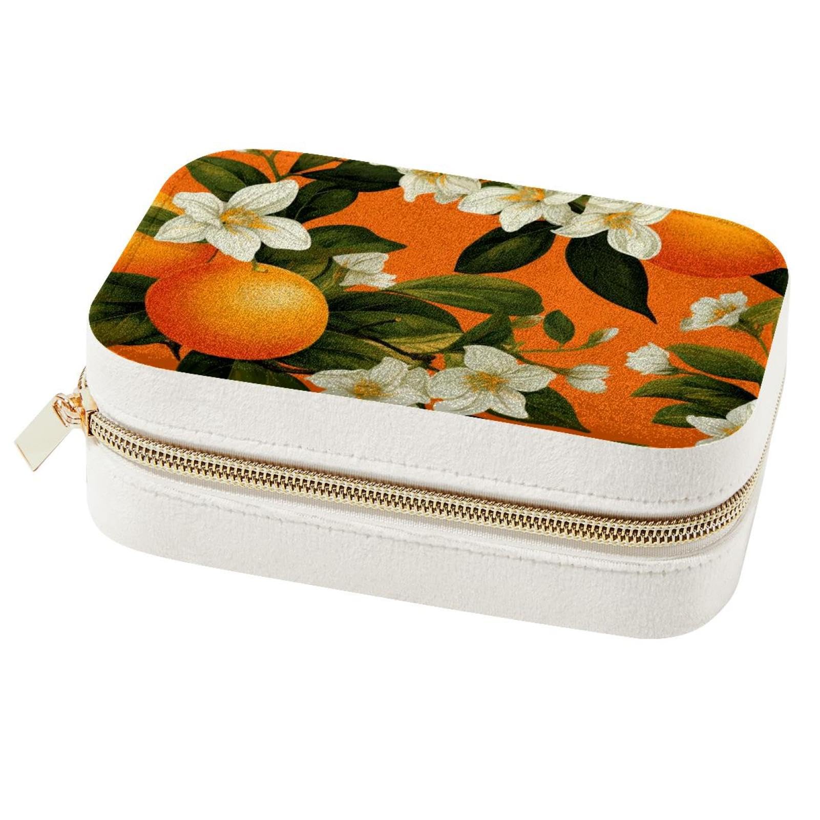Boîte à bijoux de voyage orange, l'accessoire week-end idéal