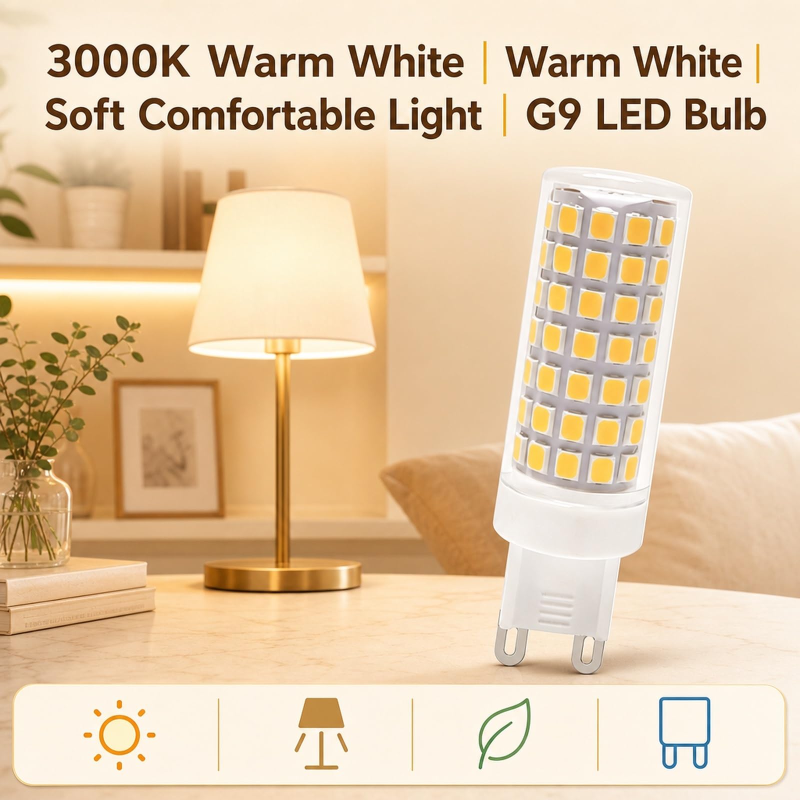 Lampadina LED a Mais G9 7W/9W/12W Luce Calda 3000K Sostituto Alogeno Risparmio Anti-Sfarfallio CRI>80 Camera Soggiorno Cucina Corridoio Non Dimmerabile 6 Pezzi(9W)
