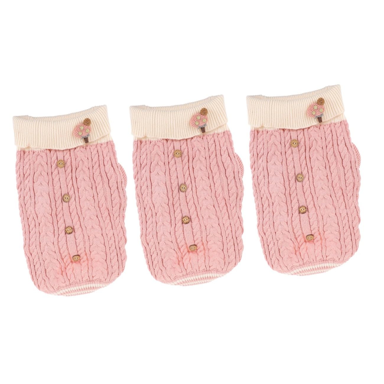 Toddmomy 3pièces Pull Chien Douillet pour -Hiver Vêtement pour Chiens Coton Épais Et Confortable Costume pour avec Manches Couleur Rose XS