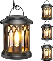 WdtPro 4-Pack Solar Lanterns Outdoor Waterproof Hanging Lights - Upgraded 12+ Hour Bright Warm Glow for Garden Patio Yard Decor