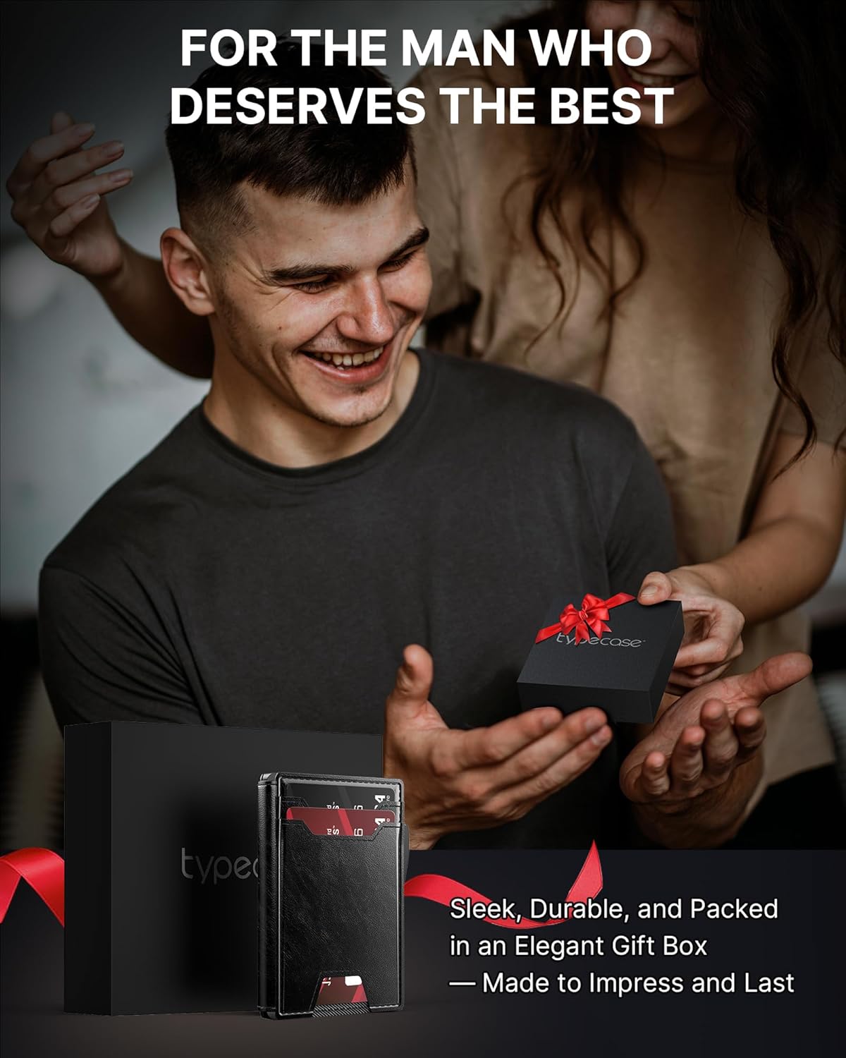 typecase Wallet for Men: Rfid Blocking Wallet 9-13 Card Capacity with Money Clip Slim Leather Front Pocket Smart Pop Up Card Case Bifold Minimalist Wallet with Gift Box - Atlanta Black - Image 7