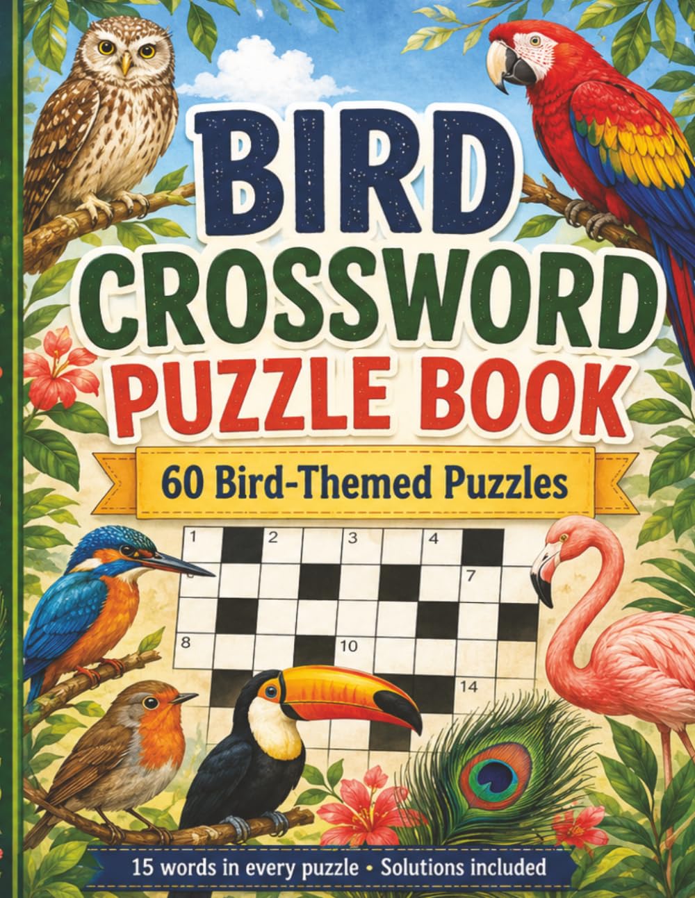 Bird Crossword Puzzle Book: 60 Bird-Themed Puzzles for Adults and Teens