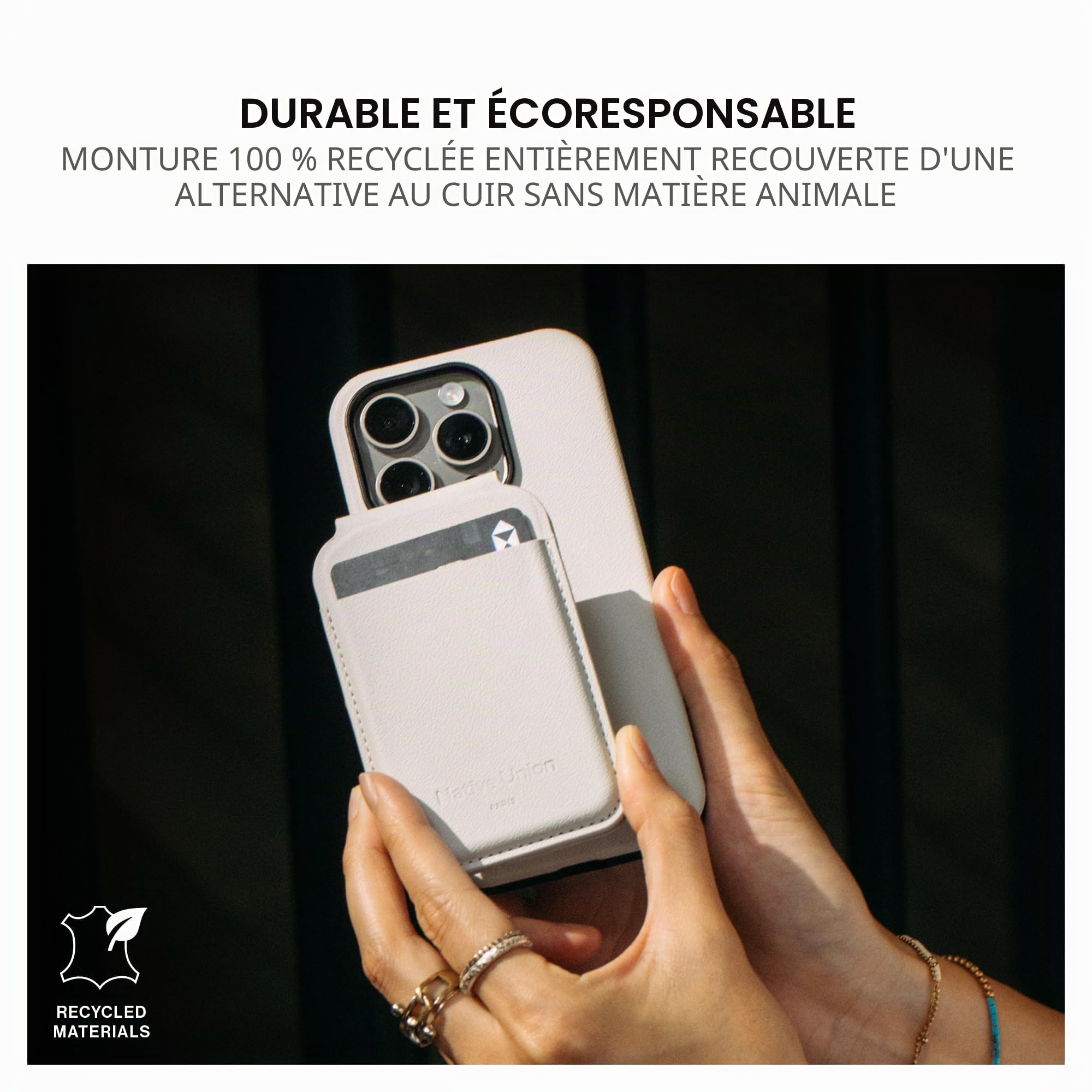 Native Union Portefeuille Stand Active | Magnétique – Porte-Carte MagSafe avec Support pour iPhone Air, 17, 16, 15, 14 - Stocke 4 Cartes – Matériaux Durables & Recyclés (Noir)