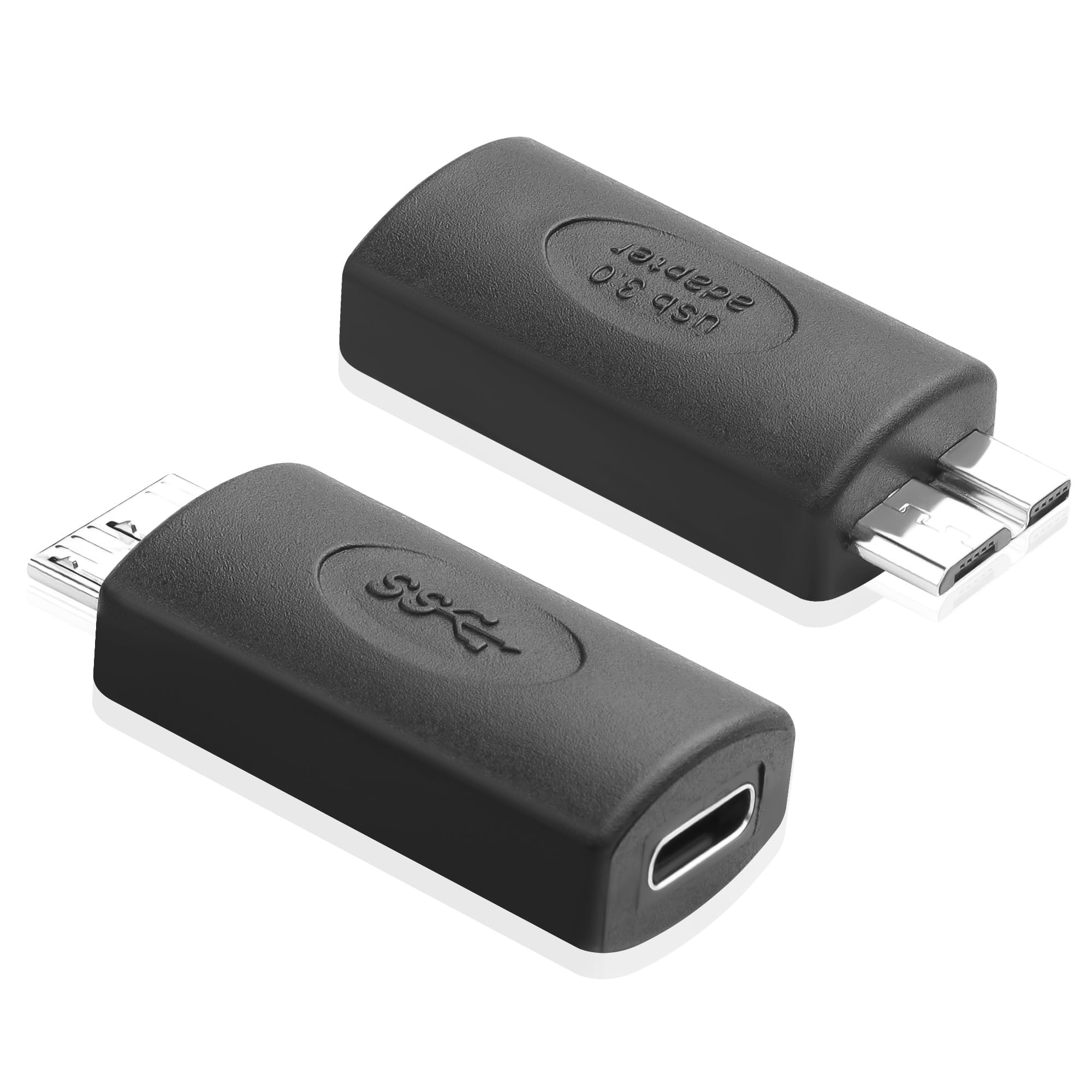 USB Micro B to USB C Hard Drive Adapter Type C Female to USB 3.0 Micro B Male Extension Convertor 5Gbps USB Type-C to Micro B Adapter for Hard Drives,Cameras,Laptops (2pcs)