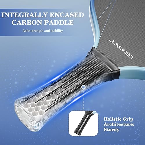 Miniatura 6 de Juego de 2 palas de pickleball  Compuesto de paleta de fibra de carbono de grafito  Raqueta Pro Pickle Pickle Pro Cumple con USAPA  Núcleo de panal