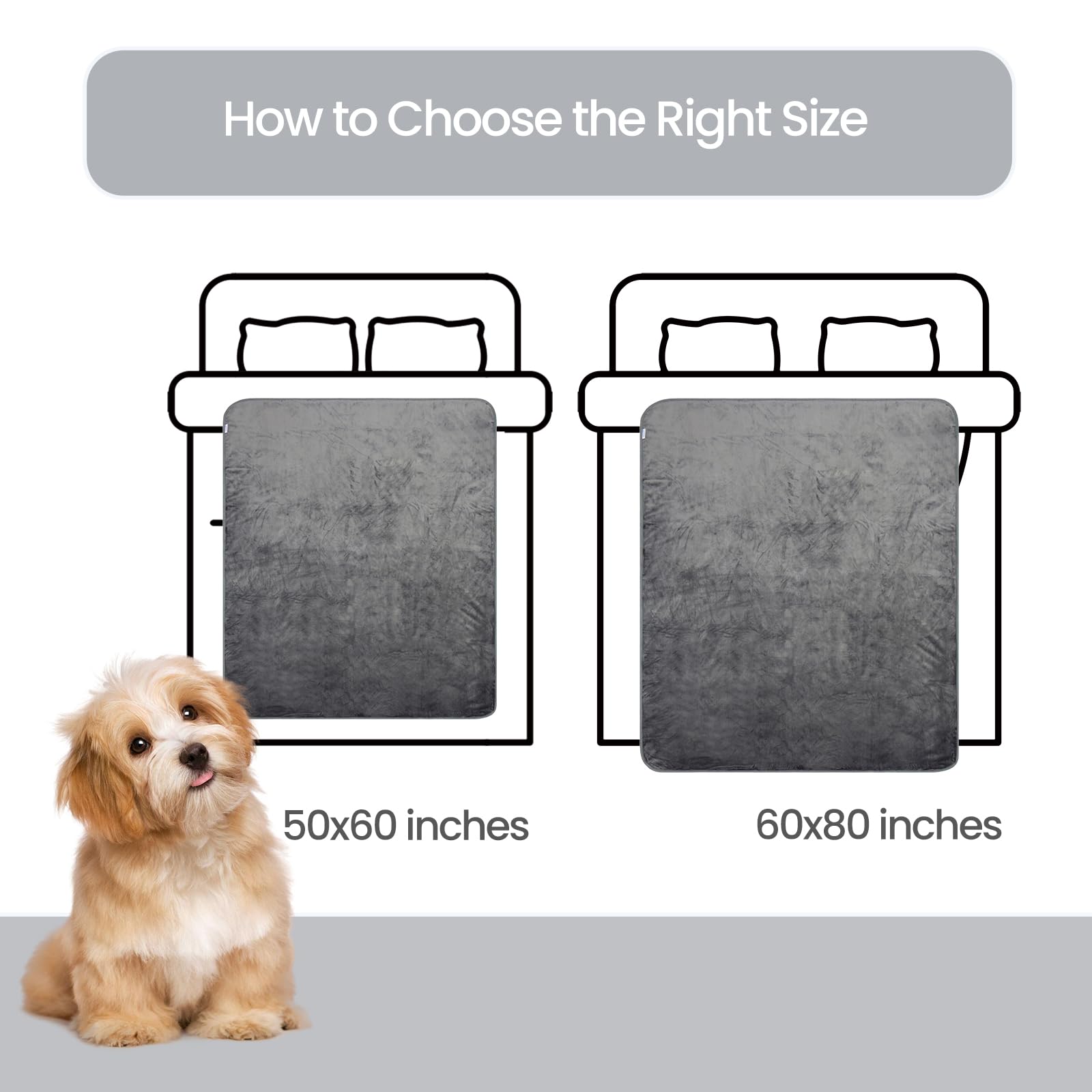 Manta impermeable para perros, manta para amantes, manta impermeable para la intimidad en la cama, funda protectora reversible de forro polar Sherpa para perros pequeños, medianos y grandes