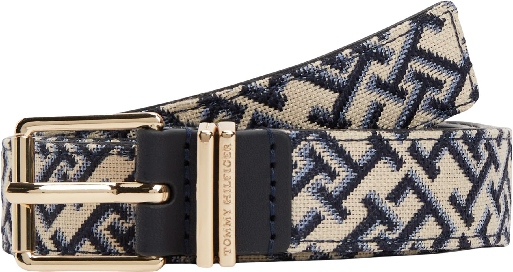 Tommy Hilfiger Women Th Square 2.5 Jacquard AW0AW18894 Other Belts, BLUE, 85
