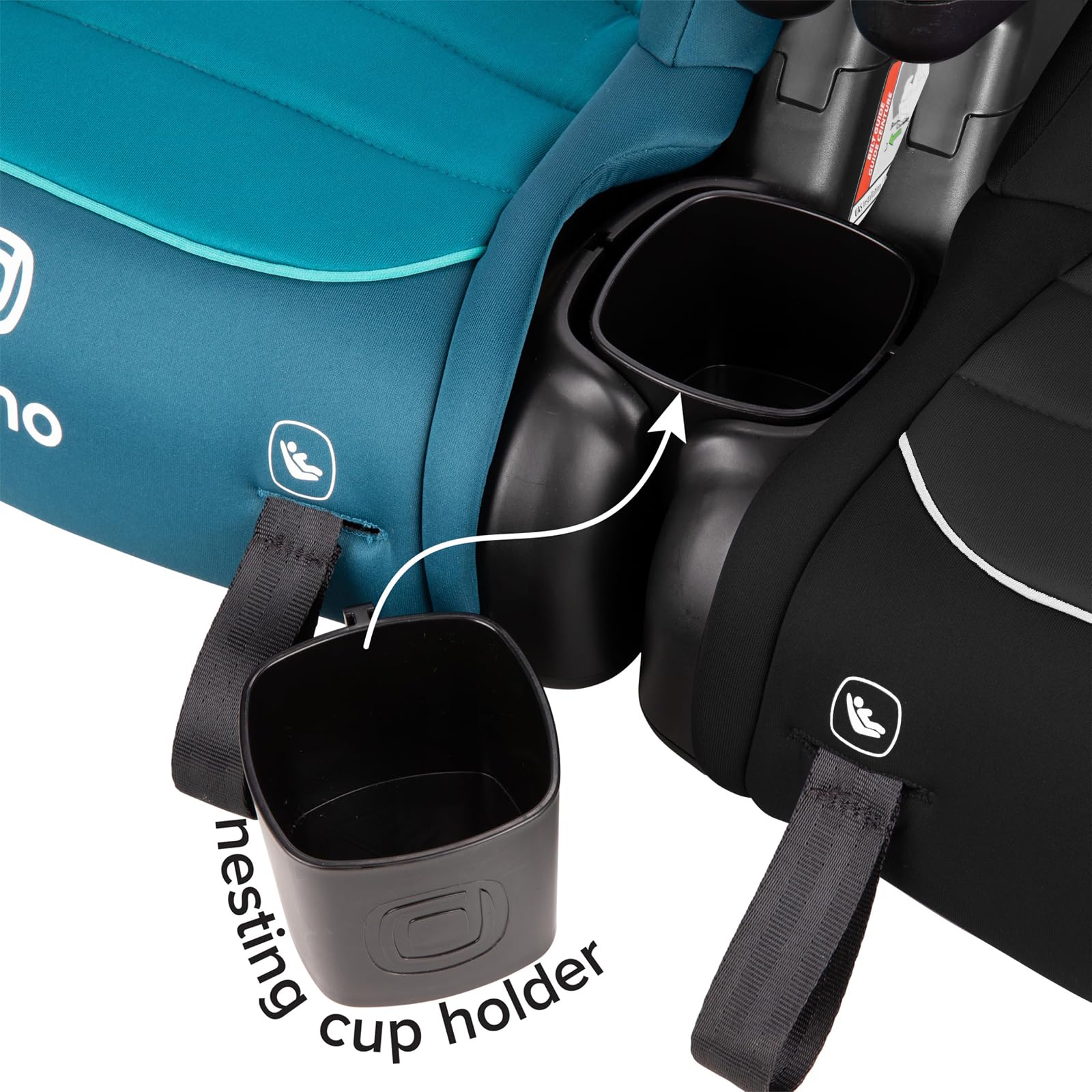 Diono Connect3 RXT Lot de 2 rehausseurs dos nu Slim Fit 3 à travers dans de nombreuses berlines et SUV de taille moyenne, pour enfants de 18 à 54,4 kg, légers avec connecteurs de verrouillage, Black