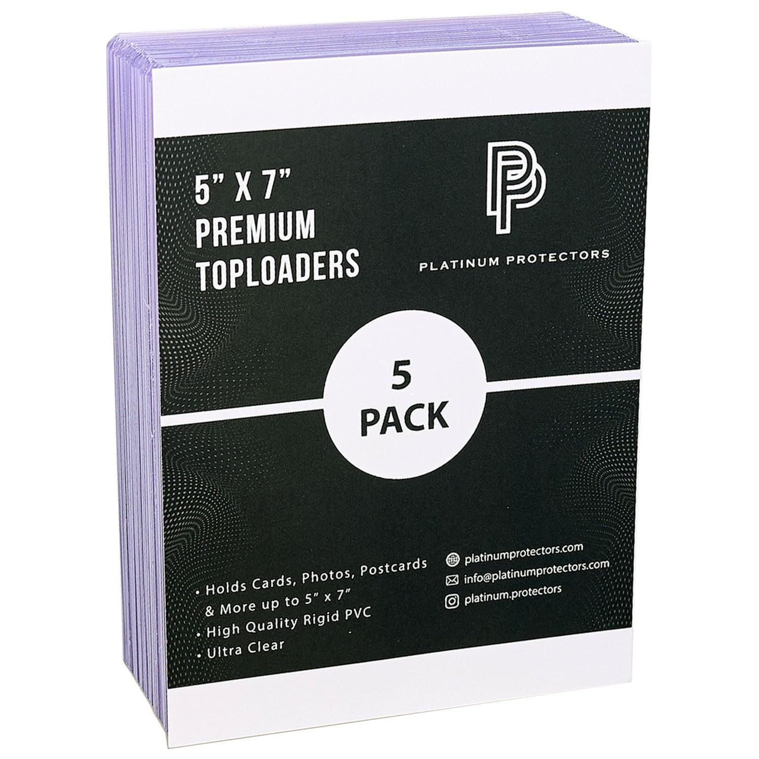 Platinum Protectors 5" x 7" Toploaders (5-Count) Premium Plastic Rigid Holders for Photos, Documents, Memorabilia, Photographs Collectibles