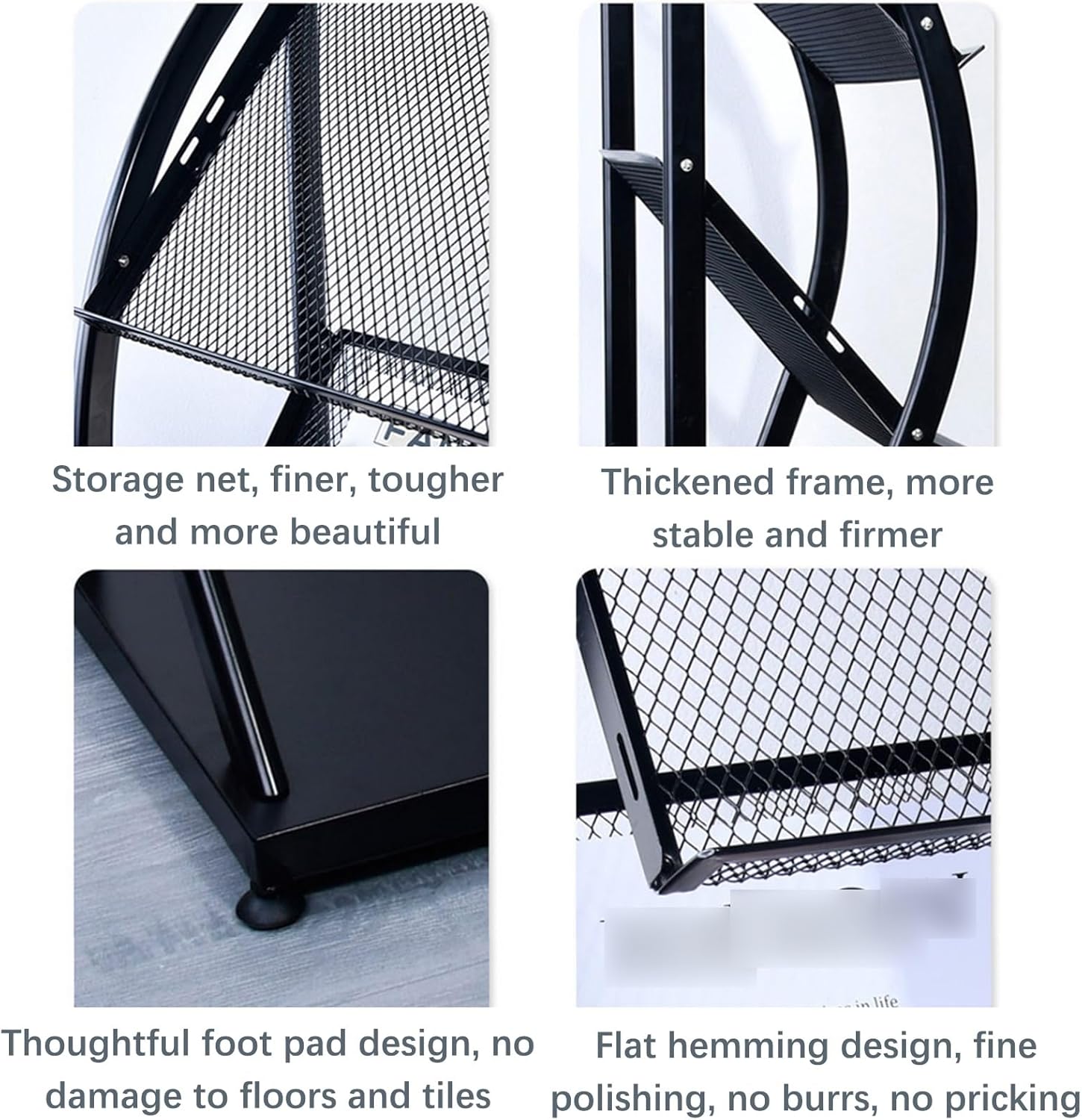 4-Tier Magazine Rack & Newspaper Holder - Floor-Standing Literature Organizer, Brochure Display Stand for Offices, Schools, Malls & Exhibitions (Black, 27.17"x12.60"x56.69")