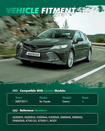 Miniatura 2 de SCITOO Brazo de control inferior delantero con kit de suspensión de rótula para Toyota Camry 2007-2011 para Toyota Camry extremo de barra de