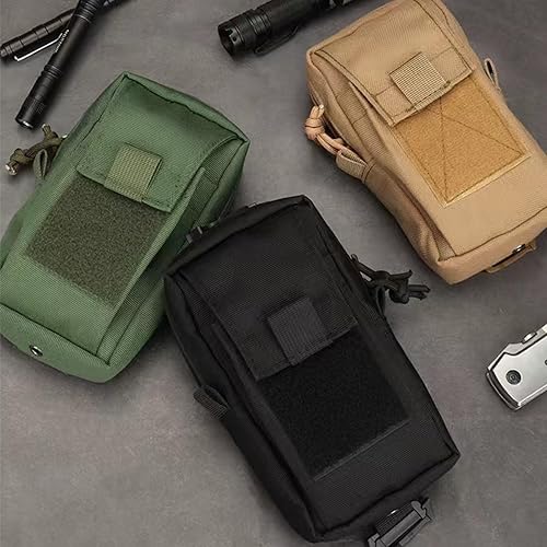 Miniatura 3 de PreciousU Bolsa táctica Molle para accesorios, mochila con correa de hombro con bolsillo con doble cremallera, bolsillo superior y correa de hombro,