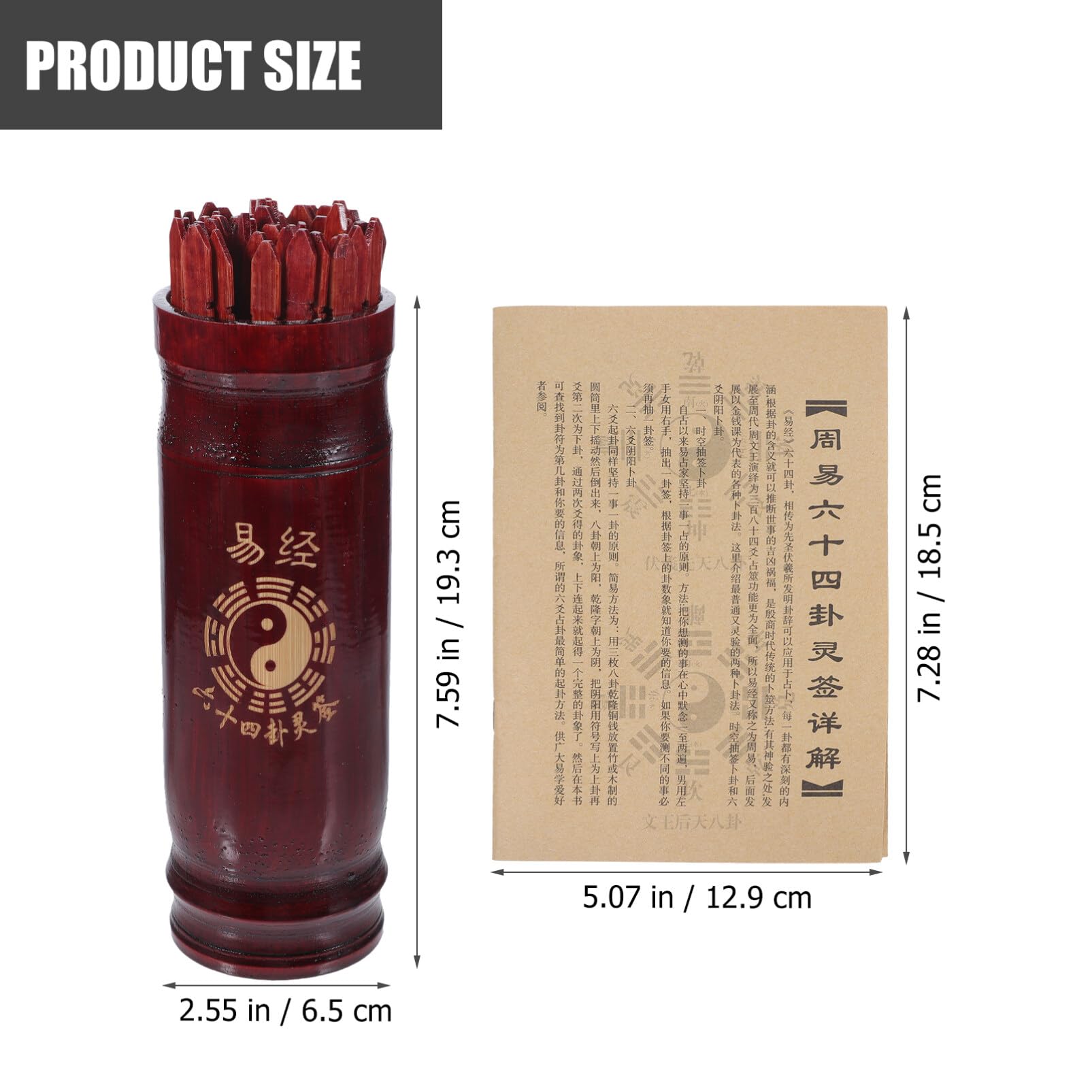 Amazon.com: UPKOCH 中國算命棒中國占卜棒I Ching 算命棒附書Kau Chi- Stick Chien Tung  木盒,適用於算命遊戲: 玩具和遊戲