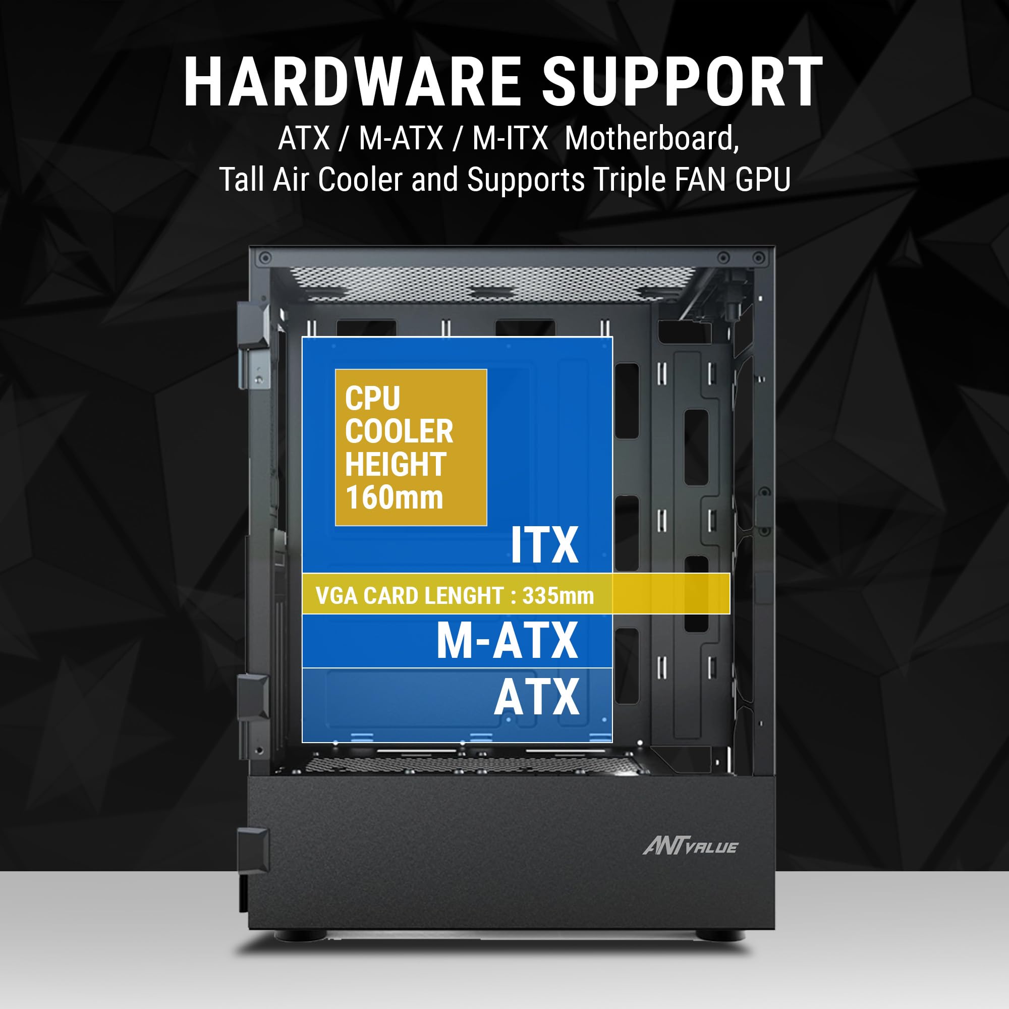 Ant Value VM40 ATX Gaming Case - ITX Support -6 Ant Value VM40 ATX Gaming Case - ITX Support -6