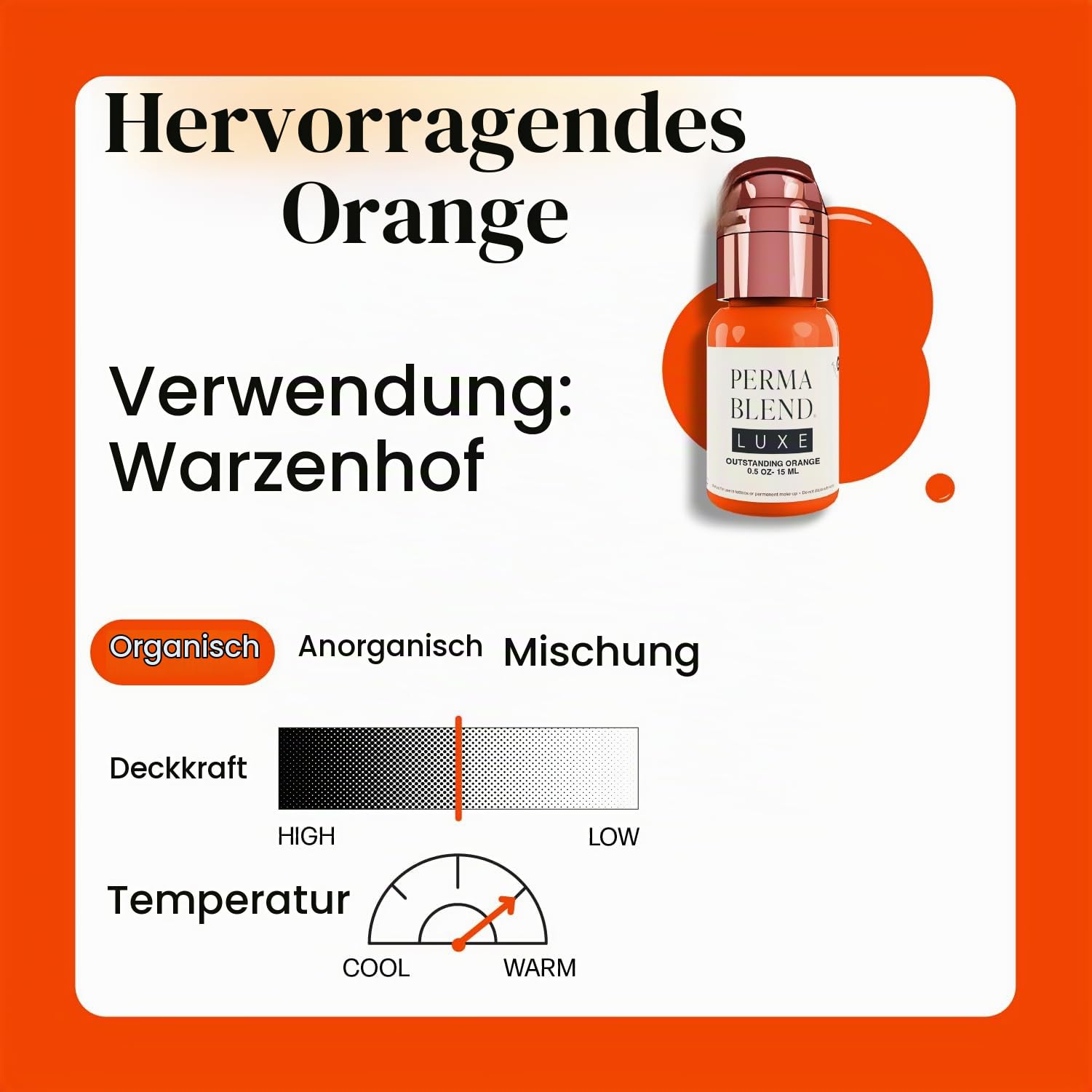 Perma Blend Luxe Warm Modifier Eyebrow Tattoo Ink Pigment Set, Professional Brow Tattoo Microblading Supplies, Orange Peel, Navel Orange and True Copper, Pack of 3, 1/2 oz (15 ml)