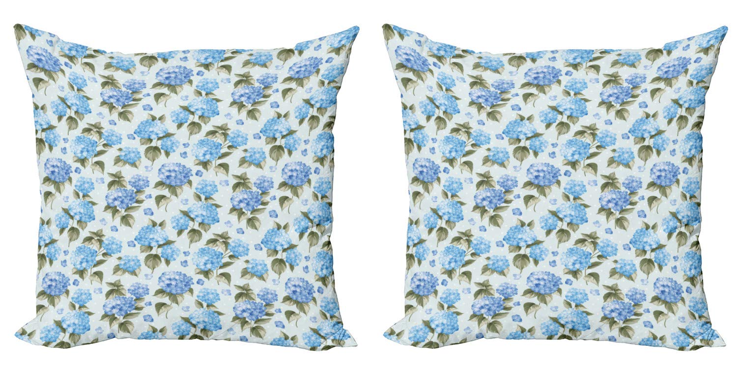 Federe Cuscini Set Di 2 ABAKUHAUS Modello Turco Fiore: Stampa Digitale Fronte-Retro, 45x45 Cm, Giallo Blu Ardesia - copertina