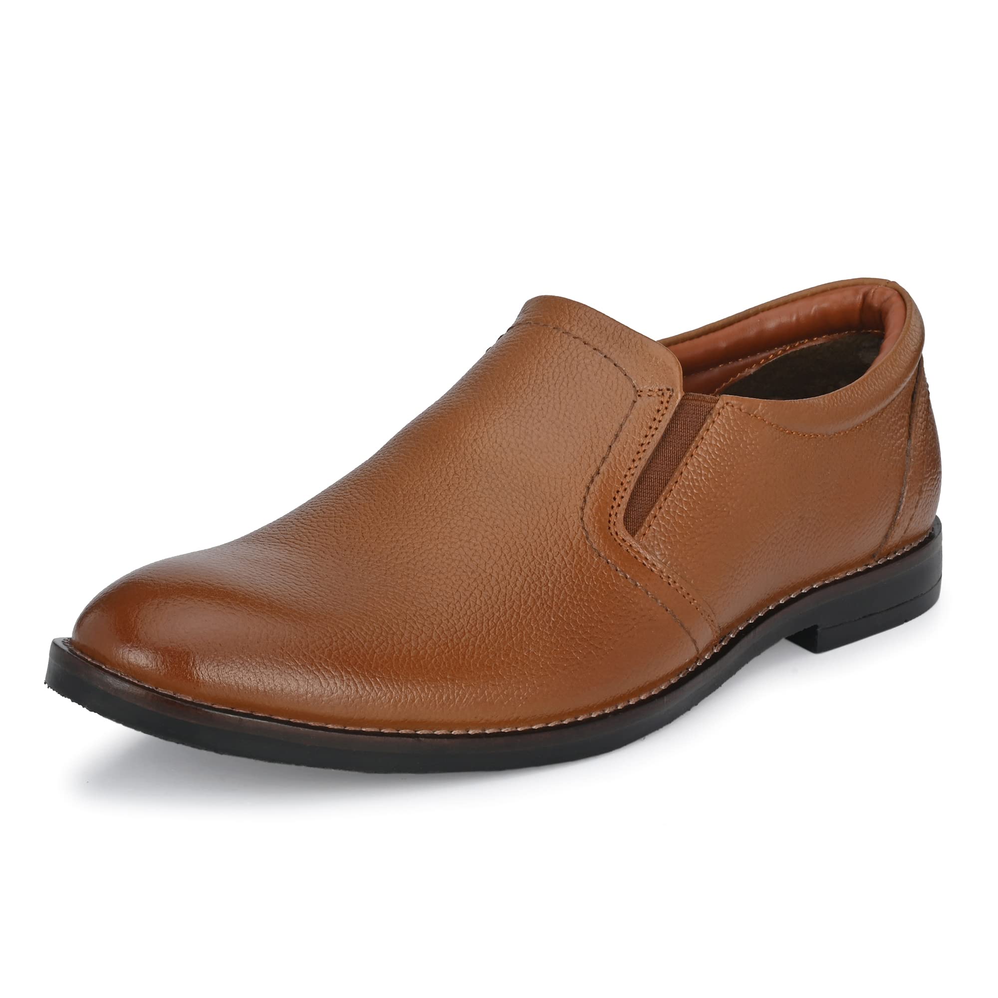 Auserio Formal Leather Slip-On Shoes for Men | Full Grain Leather | Anti Skid Sole & Padded Collar | Antimicrobial & Heat-Insulating | Shoes for Office, Parties, & All Occasions | Tan 10 UK (SSE 51) (B09QGPJYFS) Amazon Price History, Amazon Price Tracker