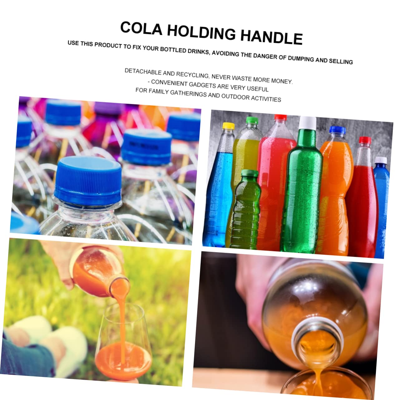 PRETYZOOM 4 Stück Getränke Griff Bottle Pourer cupholder Flasche Regal Flaschen Halter Mug Holder Getränkegriff Getränkeflaschengriff Soda-Gießgriff Griff zum Ausgießen von Getränken Plastik